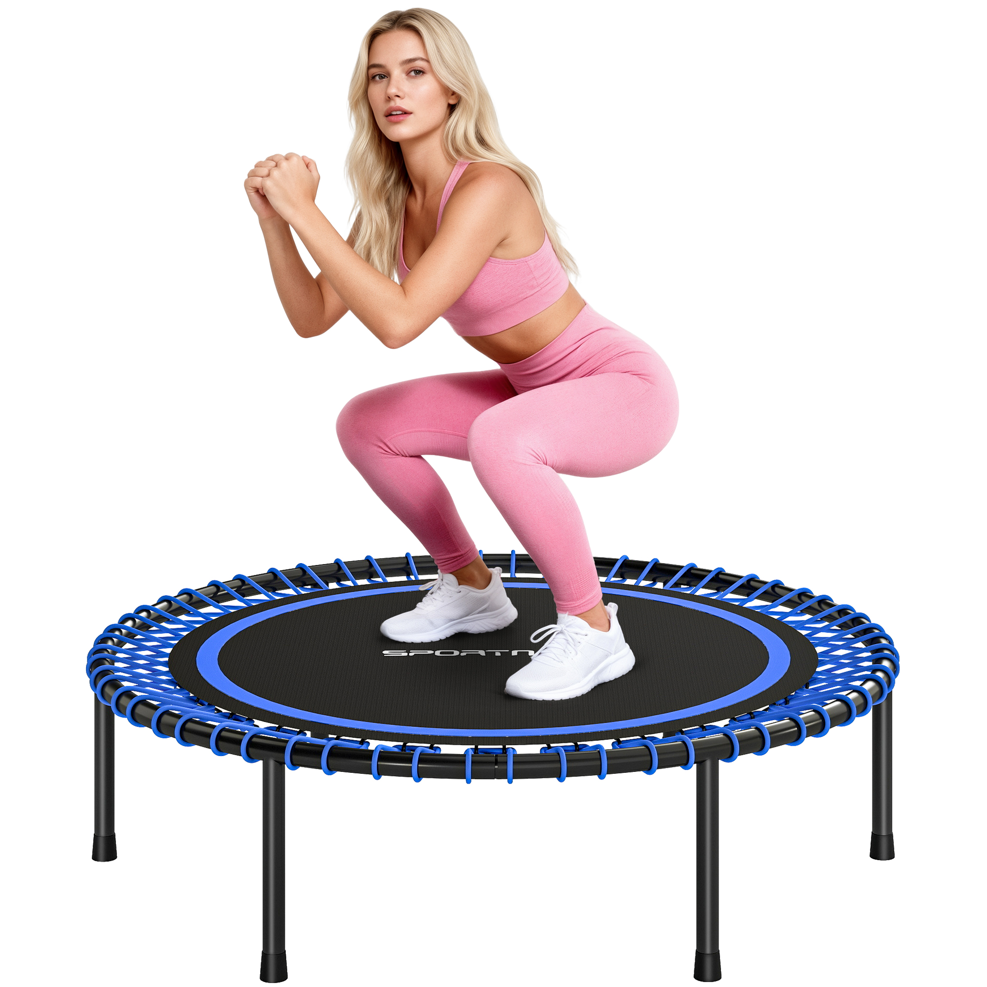 Fitness-trampolin Mit 36 Stahl- Und Pp-seilen, Ø 114 X 31 Cm, Blau