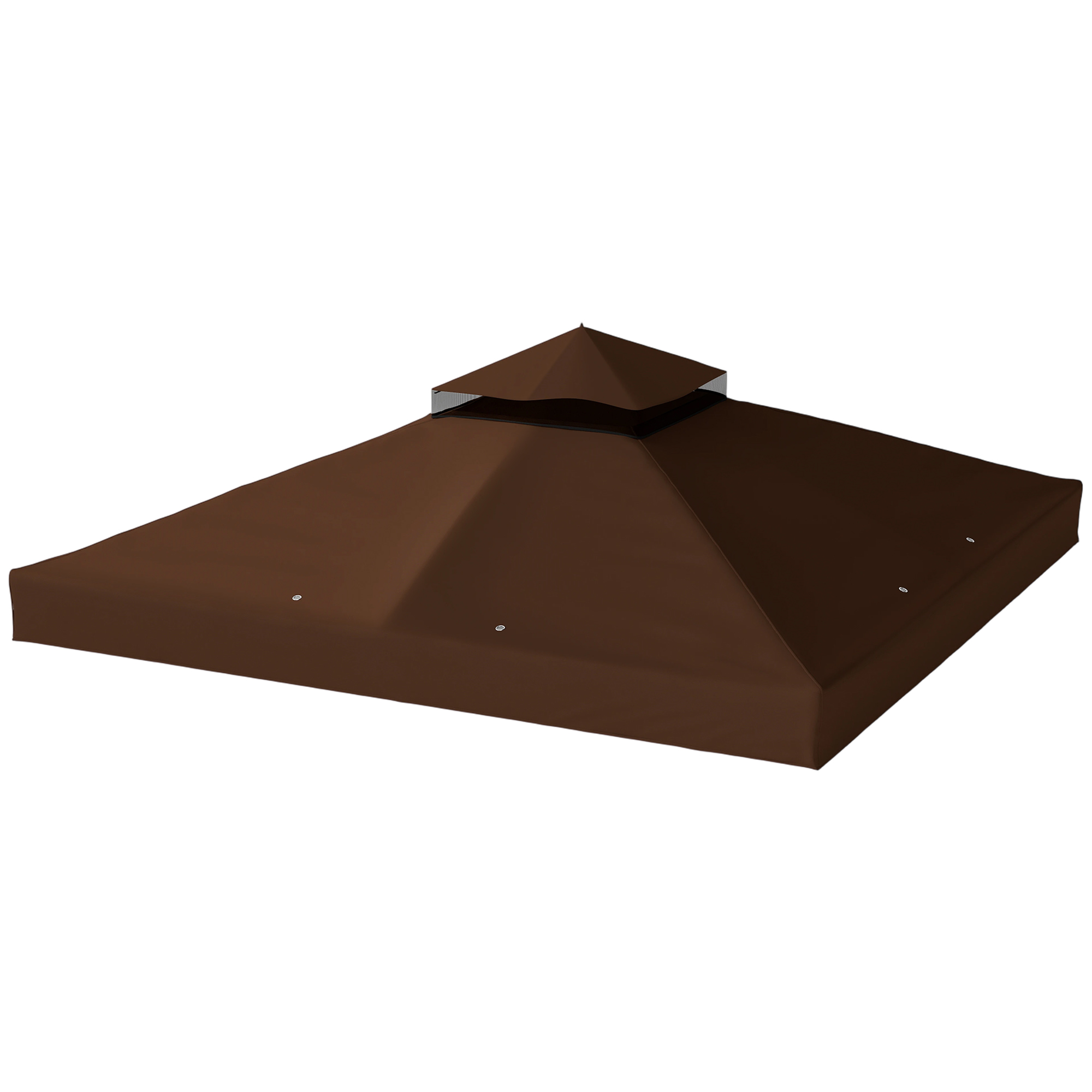 3 X 3 M Gartenpavillon-überdachung, 2 Ebenen, Kaffeefarbenes Polyester, Upf 30+ Sonnenschutz