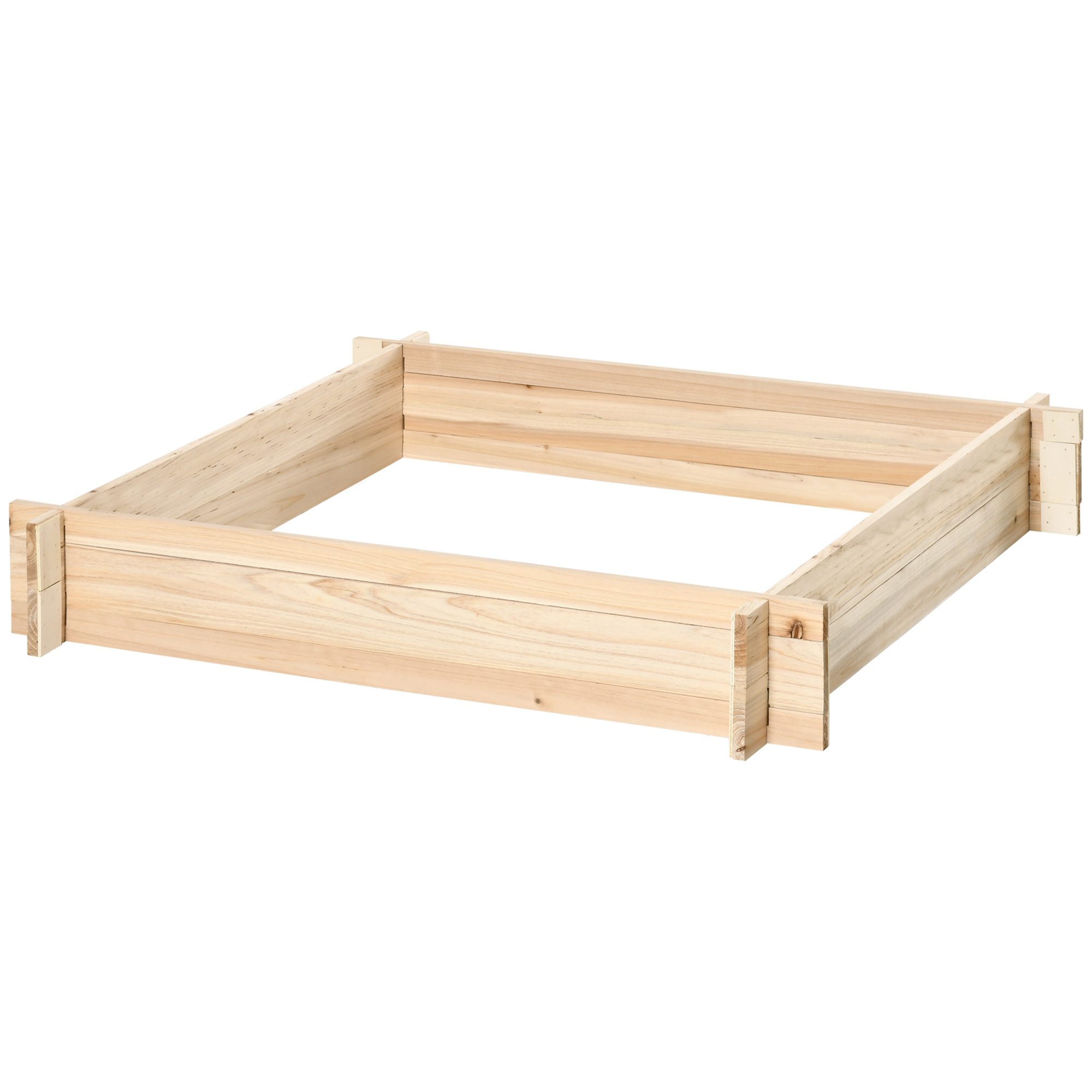 Quadratischer Pflanzkübel Aus Naturholz Für Stadtgärten, Ideal Zum Anpflanzen Von Pflanzen, Blumen Und Kräutern Auf Der Terrasse. Maße: 100 X 100 X 16 Cm.