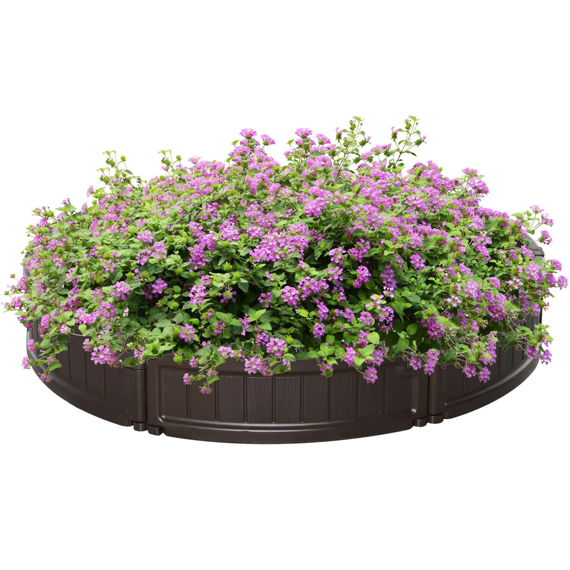 Runder Hochbeetkasten Aus Hdpe, Ø 123 X 21 Cm, Braun