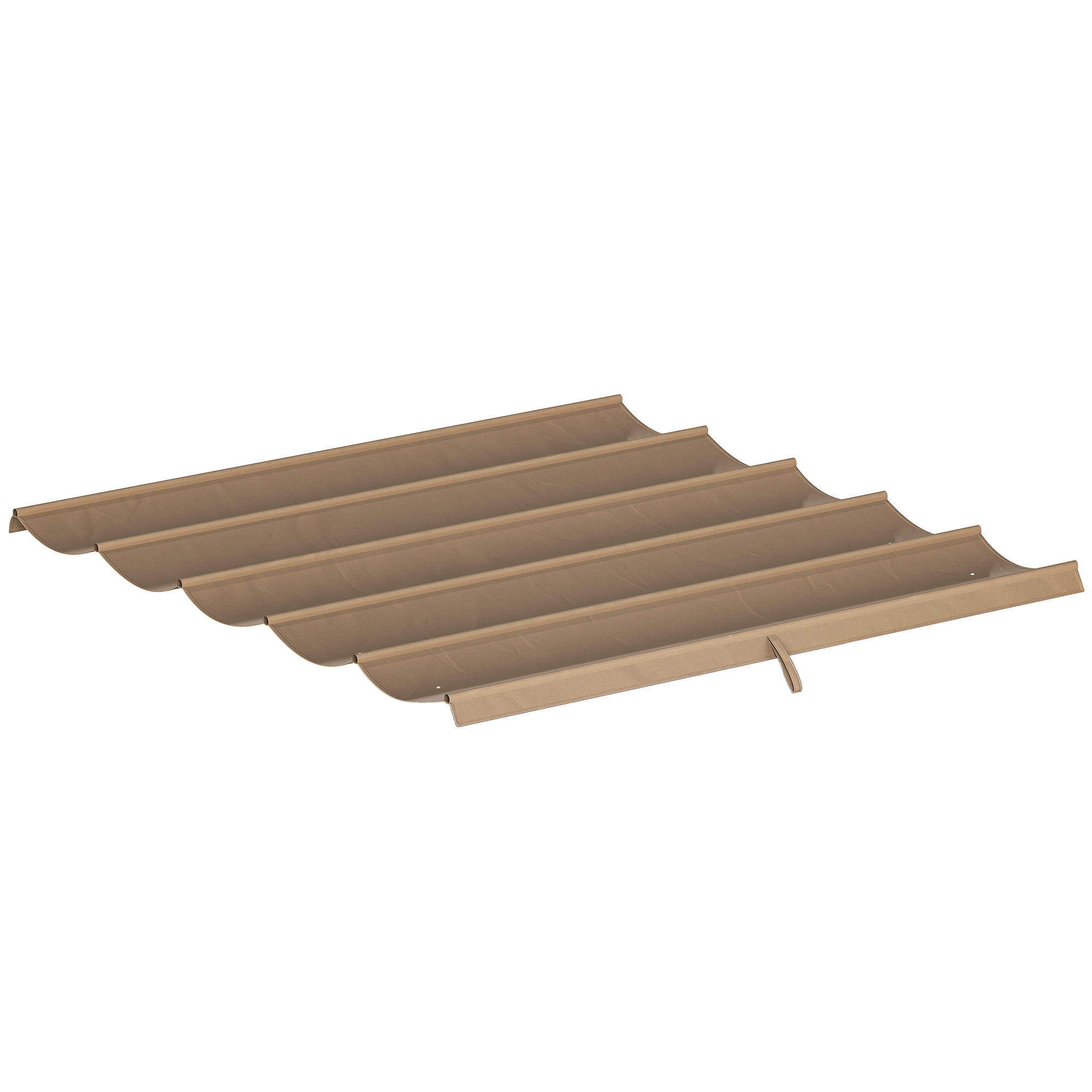 Einziehbares Ersatzdach 2,5 X 2,55 M Für 3 X 3 M Pergola, Mit 10 Abflusslöchern, Braune Farbe.