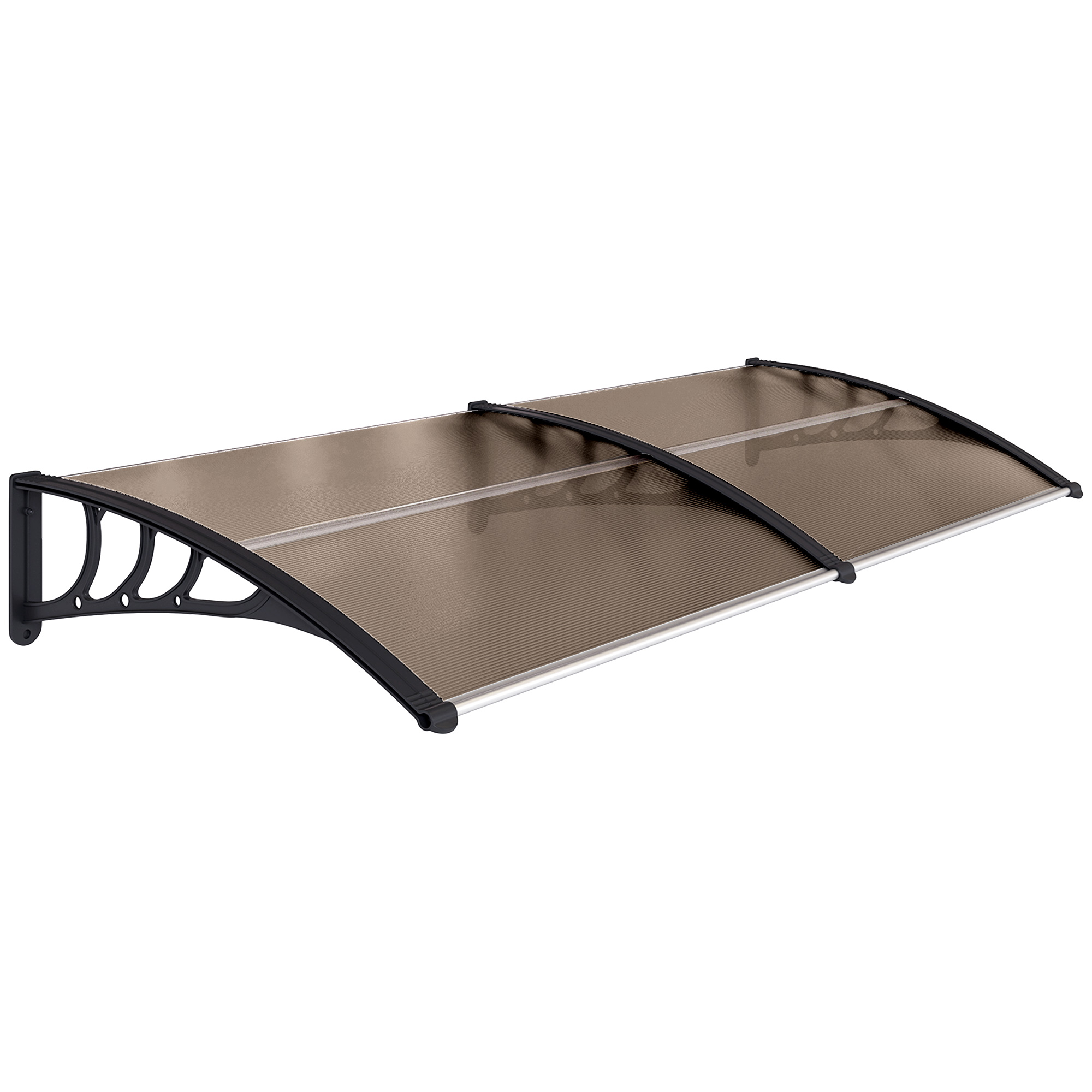 Tür- Und Fensterrollo 195 X 75 Cm Mit Polycarbonatplatten Und Braunen Aluminiumleisten