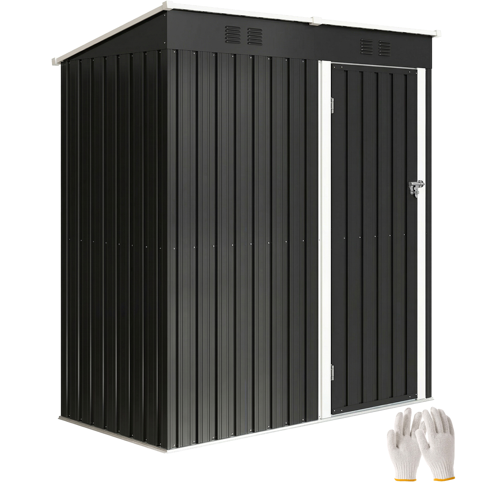 Metall-gartenhaus, 1,37 M², Abschließbar, Belüftet, Pultdach, 163 X 90 X 179 Cm