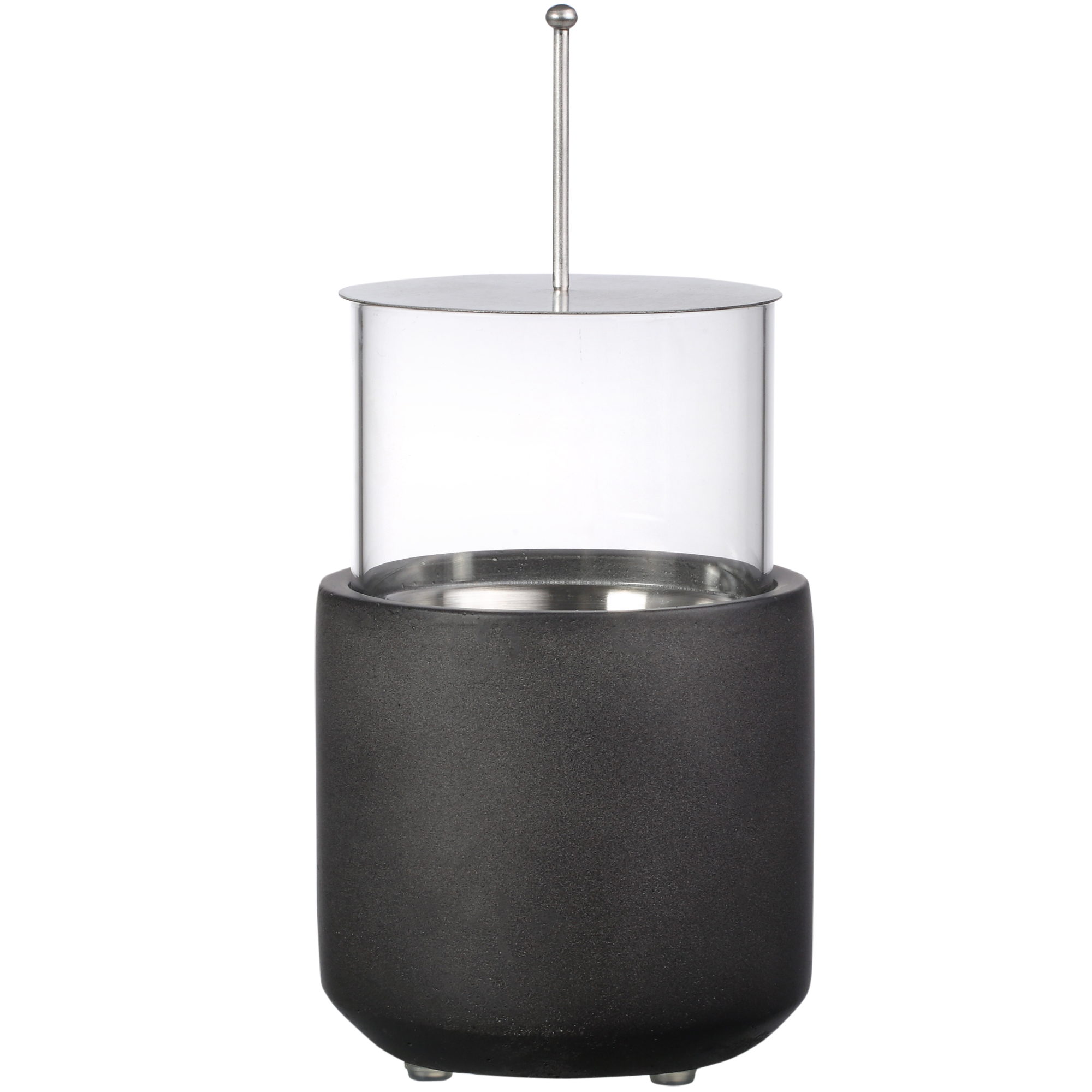 Tischkamin Mit Bioethanol Und 0,4-liter-wassertank, 12 X 12 X 19 Cm, Dunkelgrau