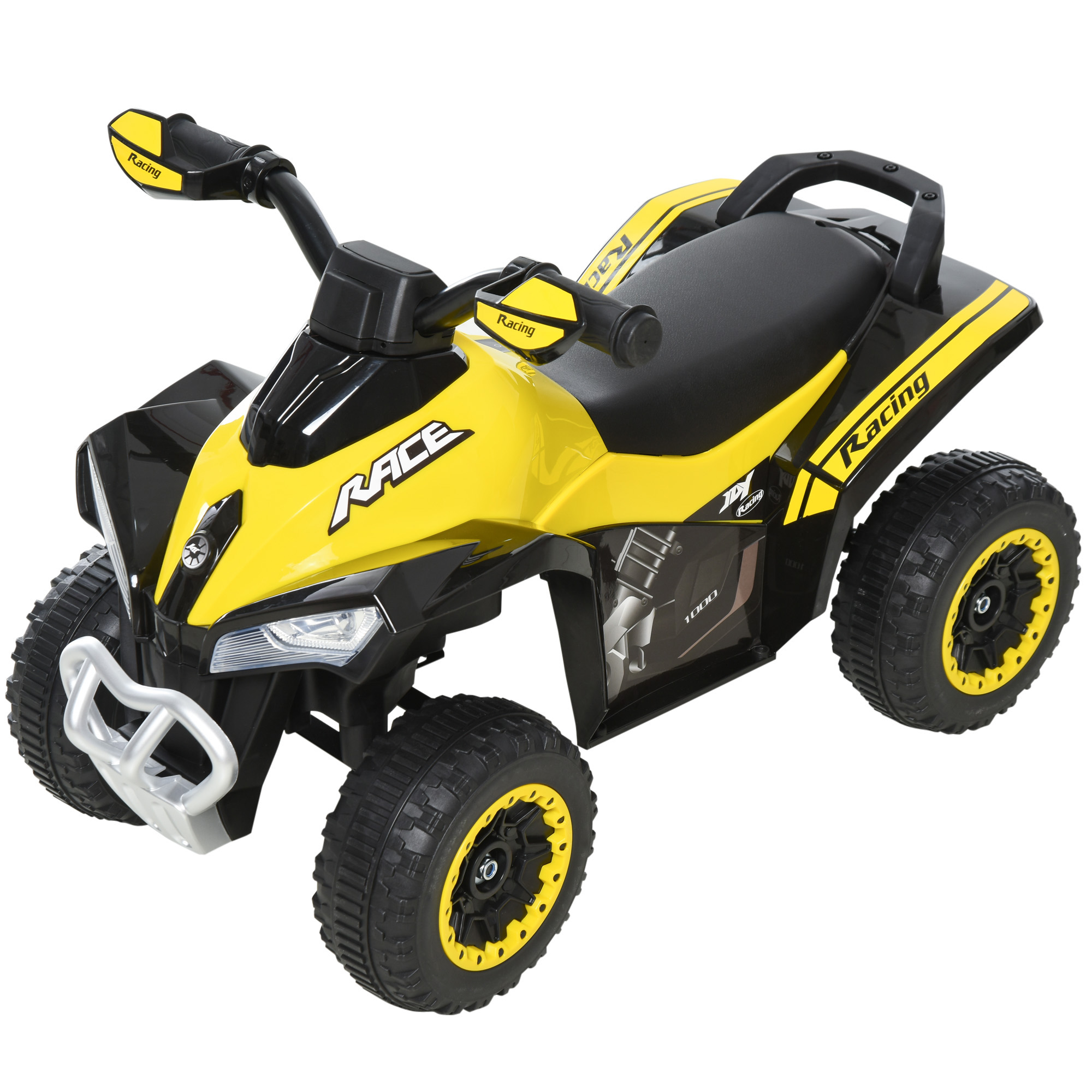 Geländegängiges Kinderquad Mit Licht, Sound Und Breitem Sitz, Geeignet Für Kinder Ab 18 Monaten, 67,5 X 38 X 44 Cm, Gelb Und Schwarz