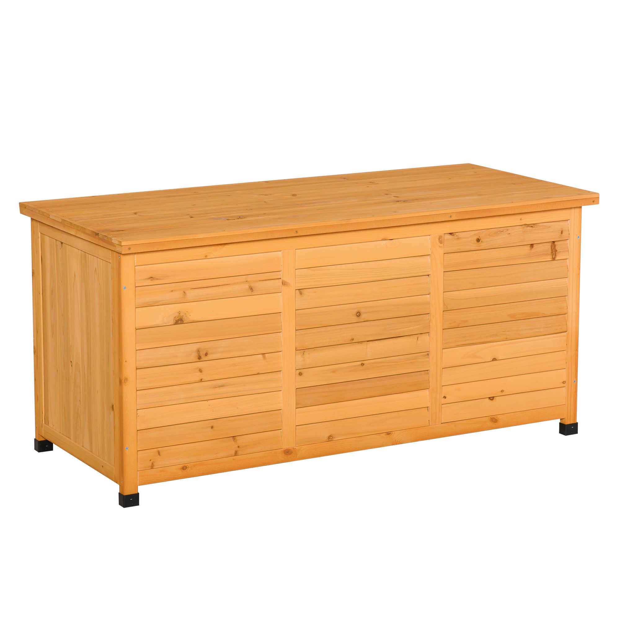 Gartenaufbewahrungsbox, Kissenaufbewahrungsbox, Wetterfest, Massivholz, 127 X 56 X 60 Cm, Gelb