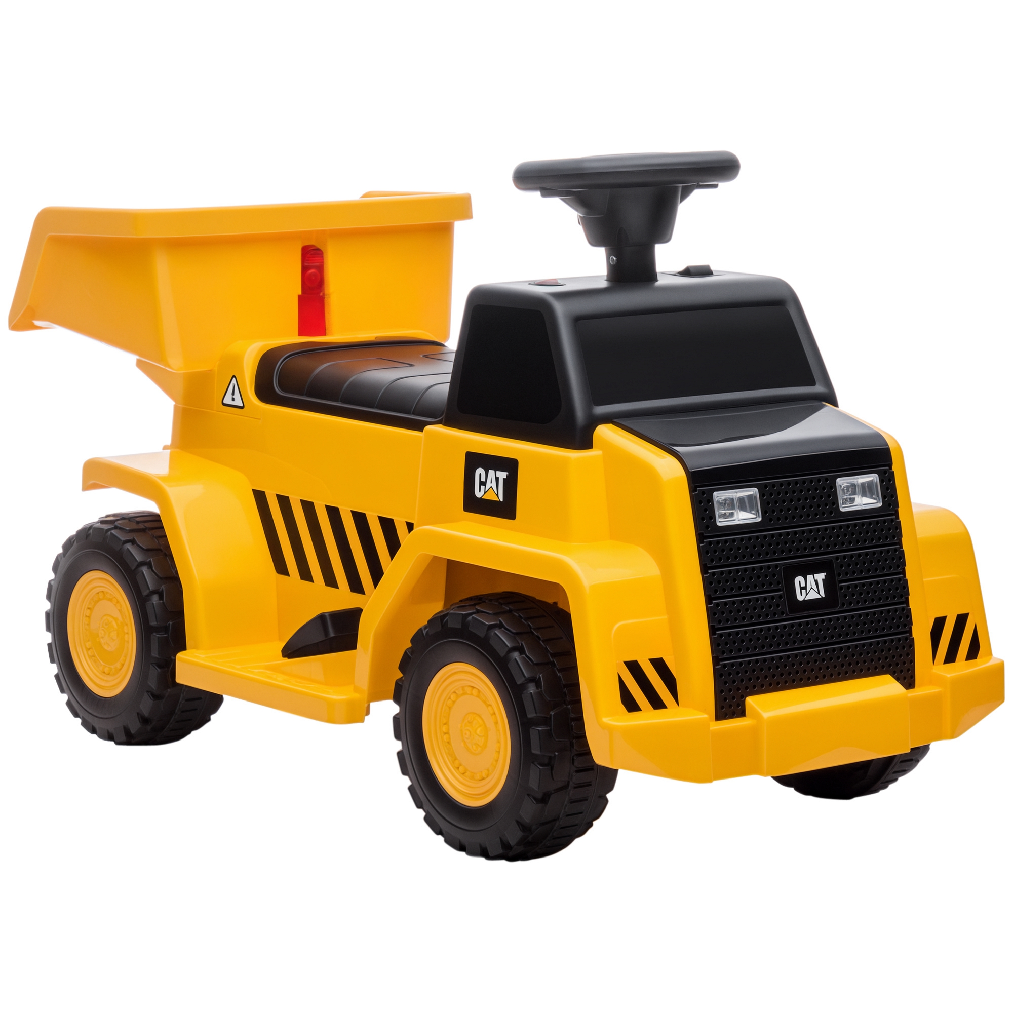 Elektrischer Muldenkipper Für Kinder, Kippbare Ladefläche, Höchstgeschwindigkeit 3 Km/h, Scheinwerfer, Hupe, Gelb, 74,5 X 36 X 43,5 Cm