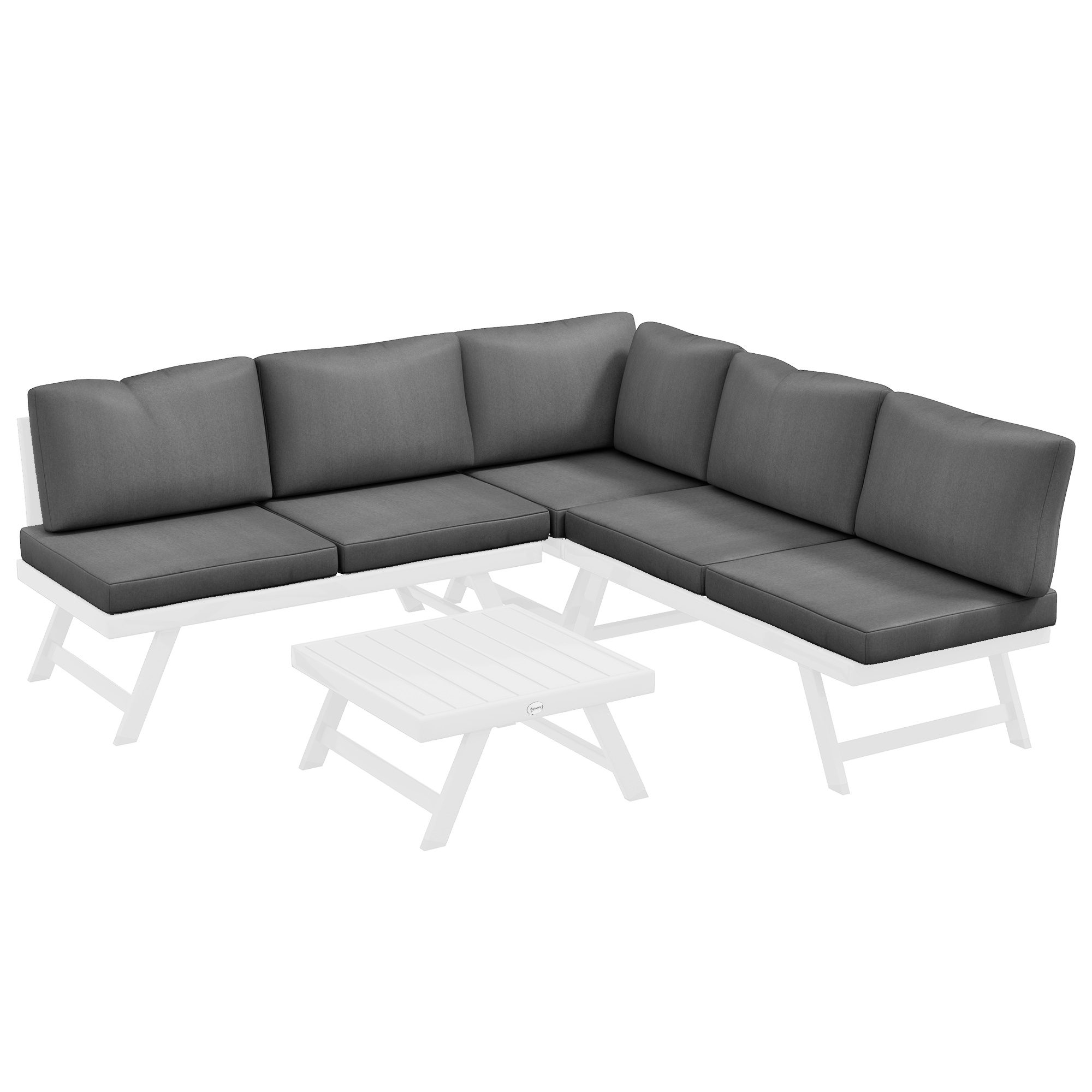 4-teiliges Gartenmöbelset, 115 Cm X 61 Cm X 65 Cm, Grau Und Weiß