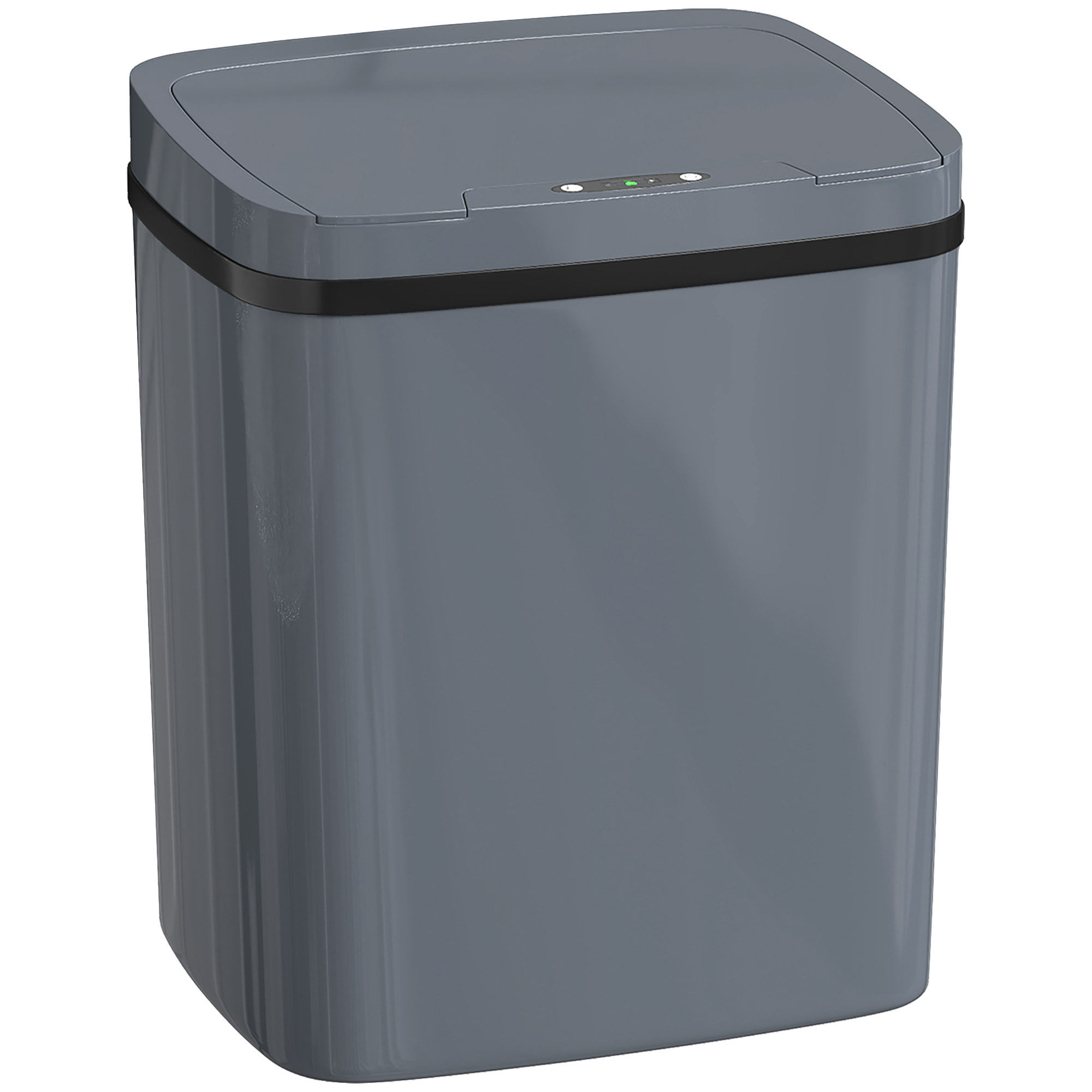 Automatischer 15-liter-abfalleimer Mit Sensor Und Zwei Öffnungsmodi, Für Büro Oder Küche, 27,6 X 21,4 X 33,5 Cm, Grau