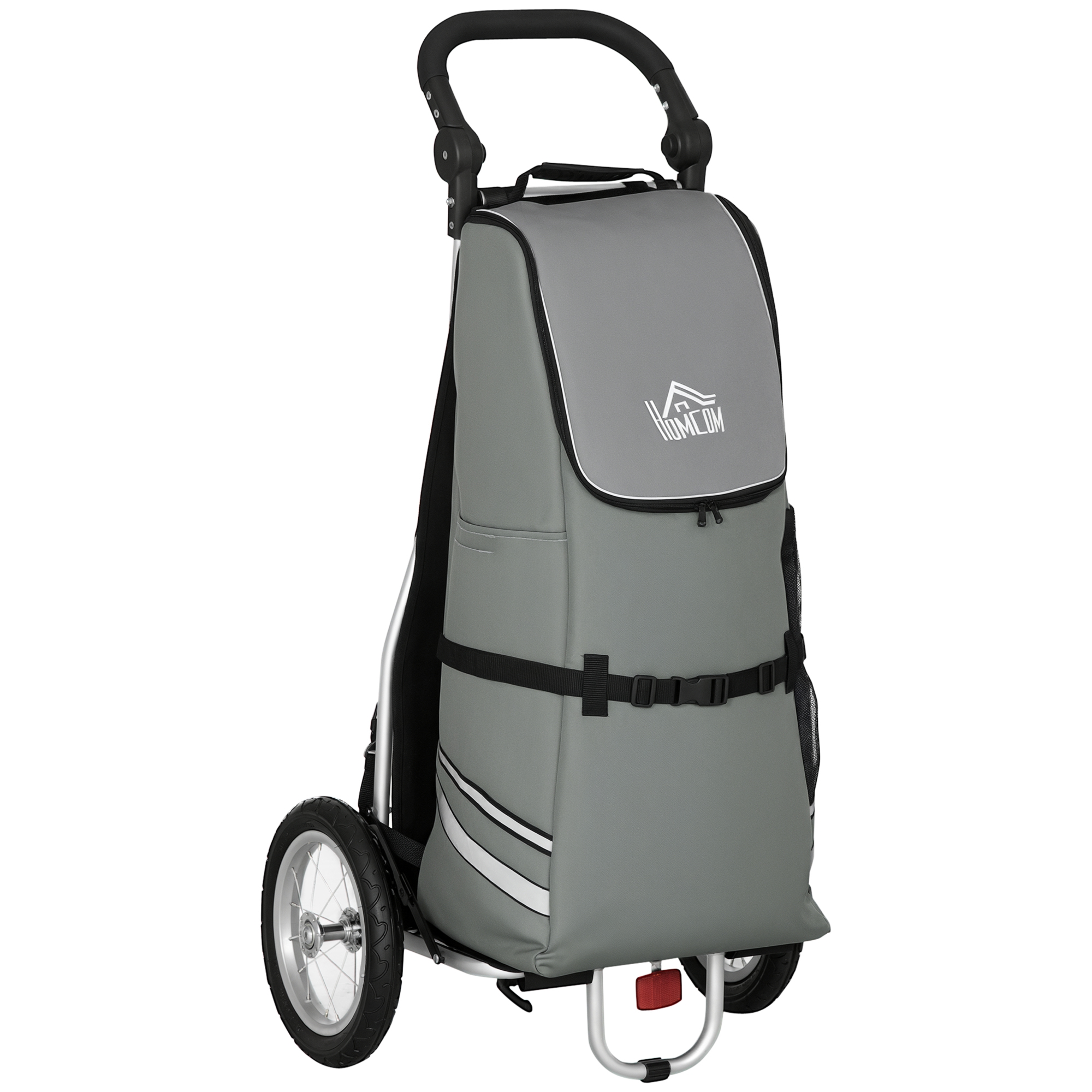 3-in-1-einkaufswagen, Einkaufswagen, Fahrradanhänger, Sackkarre, 53 X 43 X 110 Cm, Grau Und Silber