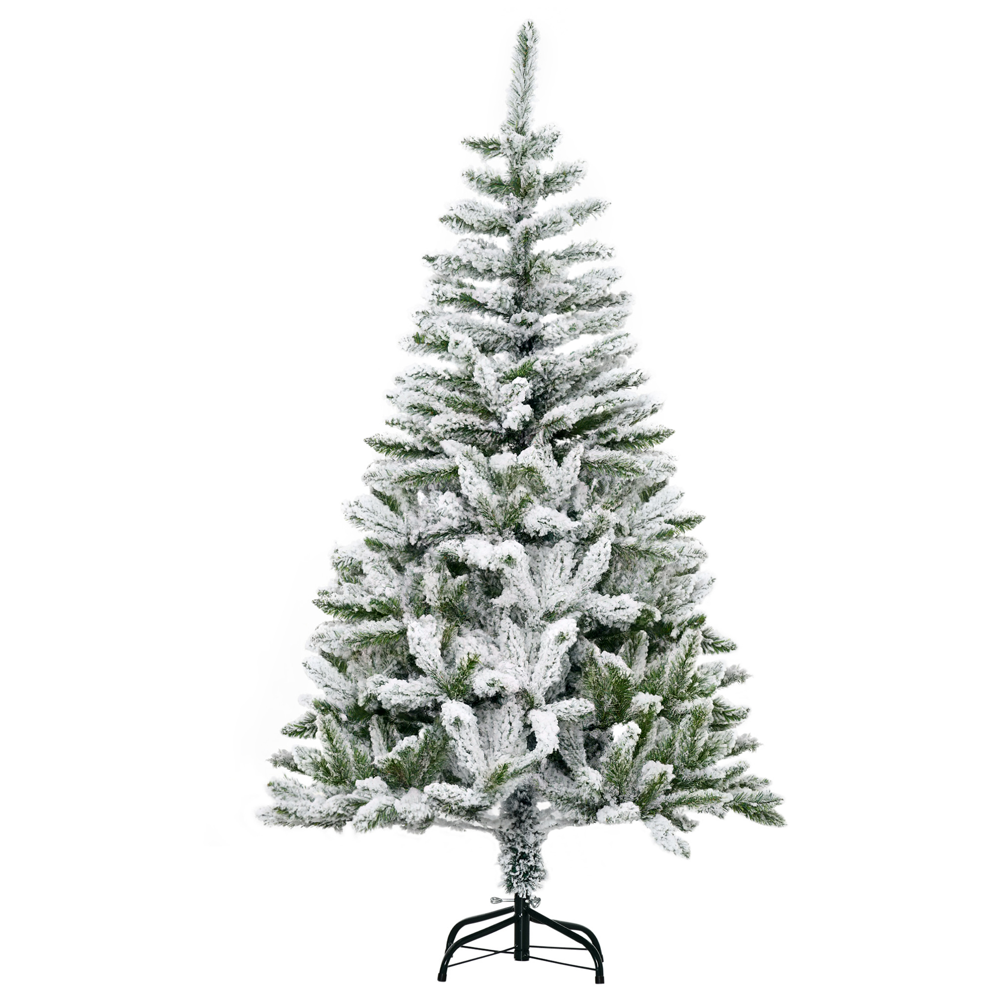 Künstlicher Weihnachtsbaum (150 Cm) Mit Schnee, Schwer Entflammbar, 358 Zweige, Für Den Innenbereich, Grün