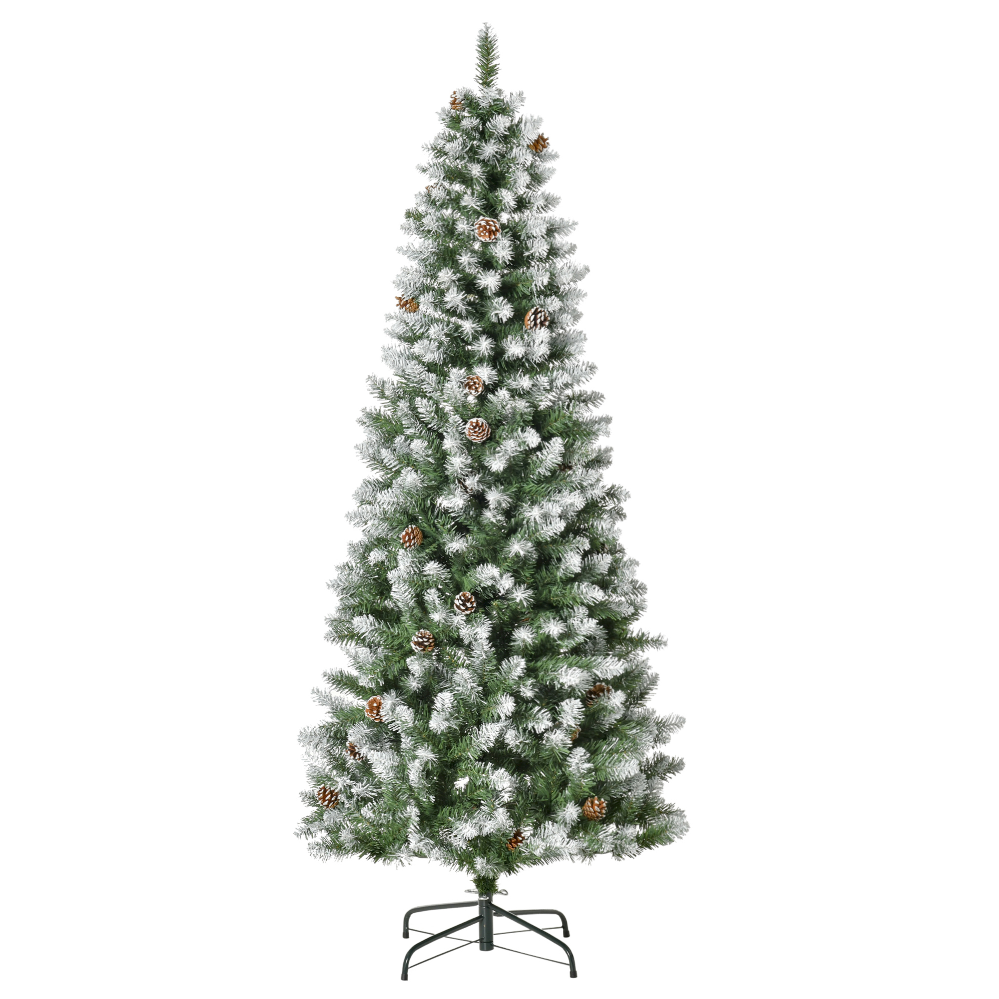 180 Cm Hoher Weihnachtsbaum, Großer Baum Mit 630 Zweigen, 37 Tannenzapfen, Faltbarem Fuß Und Stahlständer Für Die Innendekoration, Grün