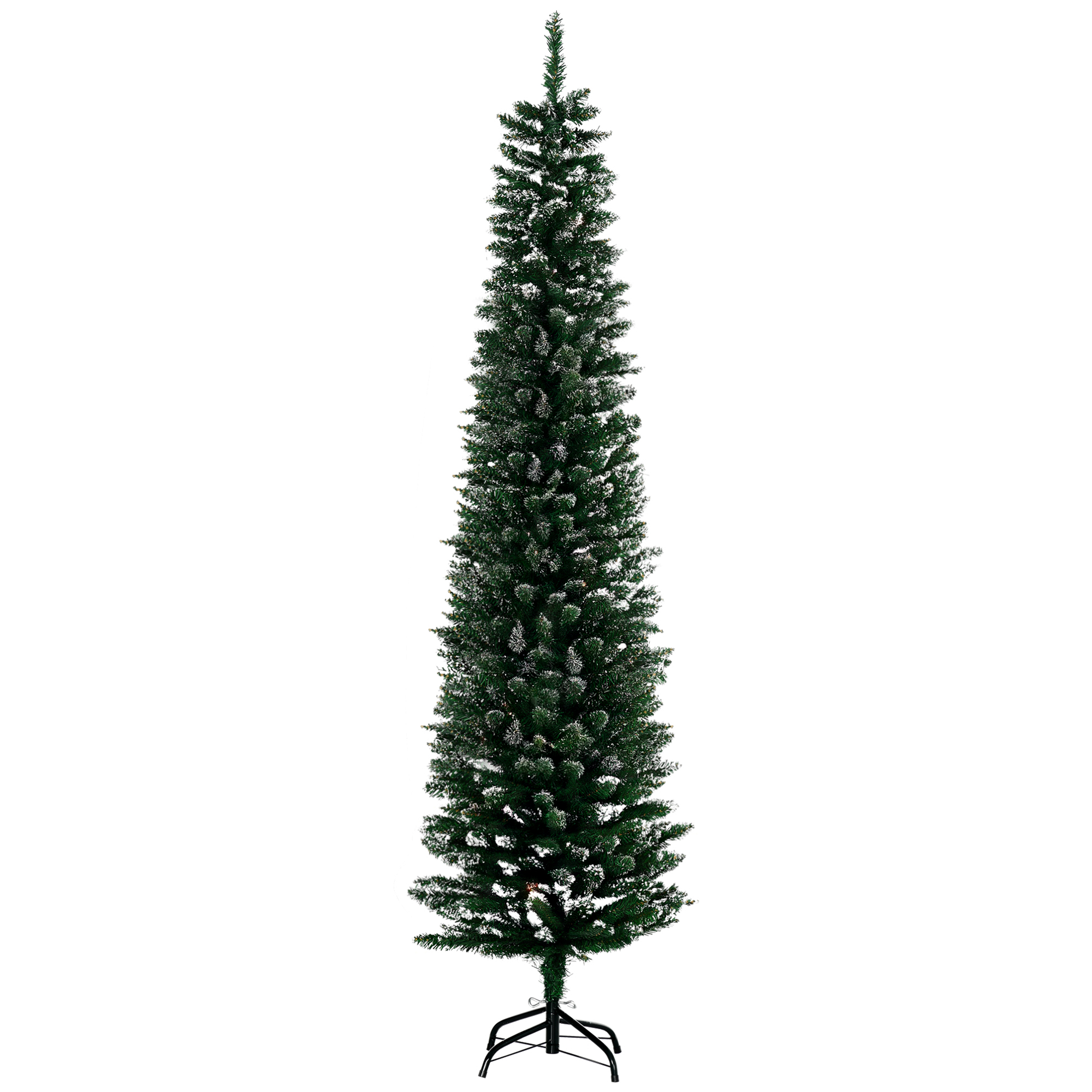 Schmaler, 190 Cm Hoher Weihnachtsbaum Mit 570 Zweigen Und Metallständer, Grüner Weihnachtsbaum Für Das Wohnzimmer