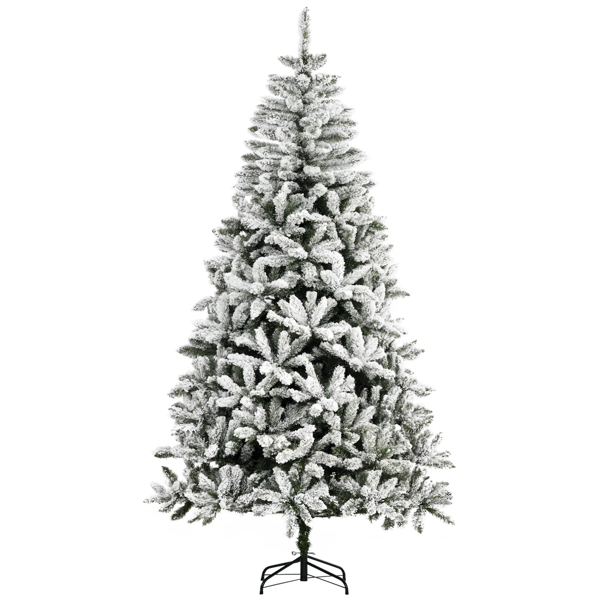 Künstlicher Weihnachtsbaum, 225 Cm Hoch, Mit Schnee Bedeckt, Schwer Entflammbar, 1300 Zweige, Für Den Innenbereich, Grün