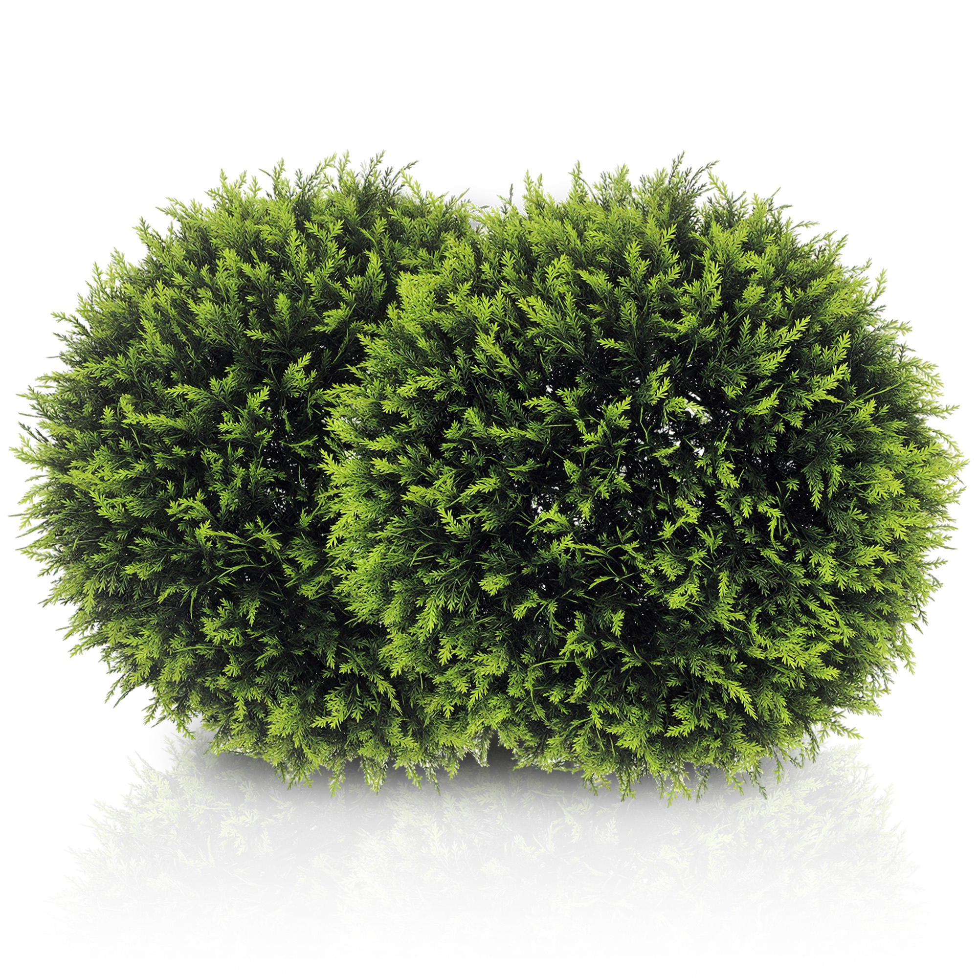 Set Mit 2 Künstlichen, Kugelförmigen Zedernblattpflanzen Für Haus Und Garten, Ø 45 Cm, Grün