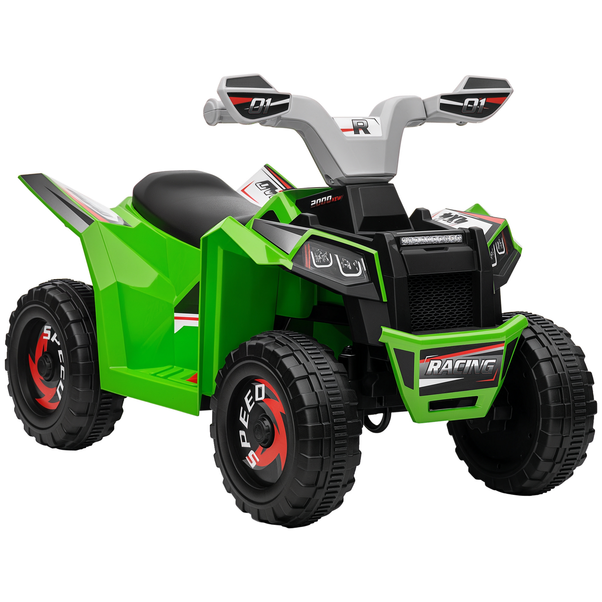 Elektrisches Quad Für Kinder Von 18 Bis 36 Monaten, Vorwärts- Und Rückwärtsgang, Geschwindigkeit 2,5 Km/h, Abmessungen: 70 X 41,5 X 48,5 Cm, Grün
