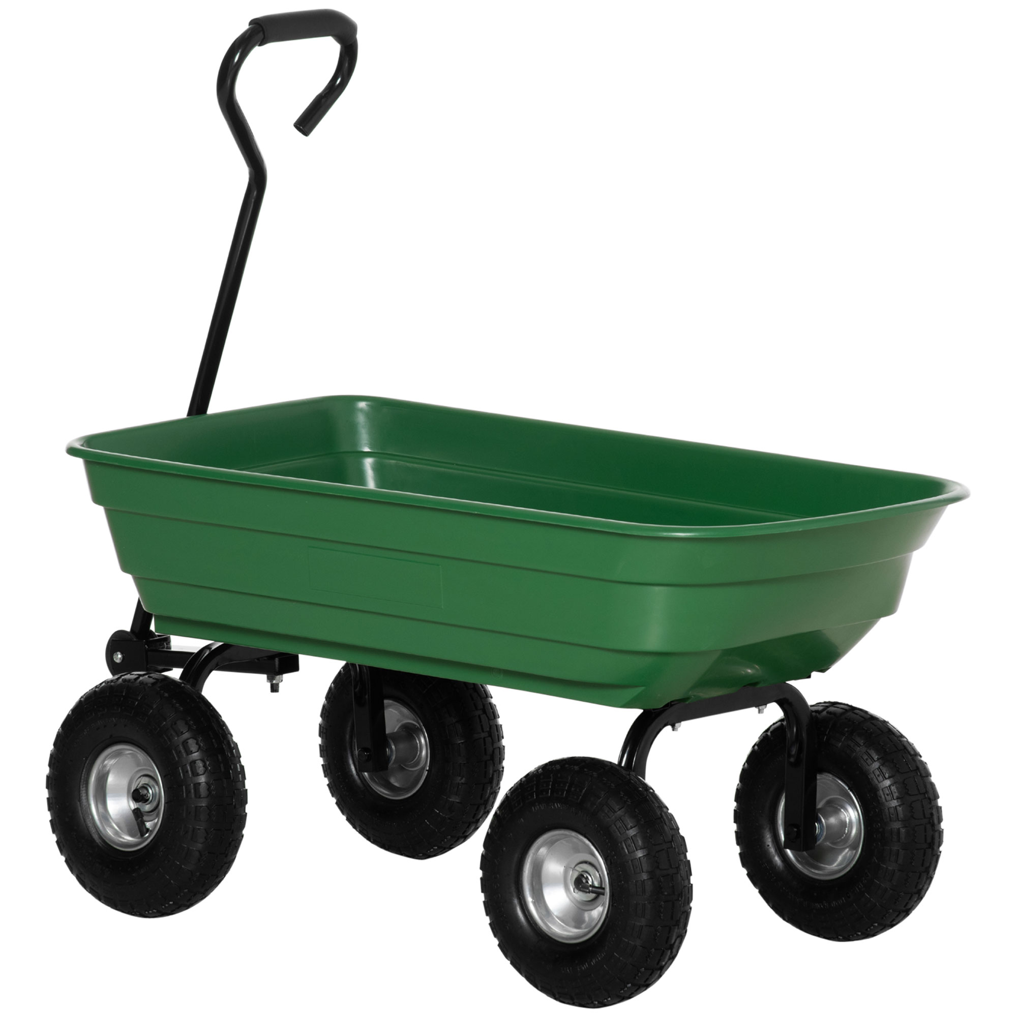 Gartenwagen Mit Stahlrahmen Und Luftreifen, 108 X 52 X 100 Cm, Grün