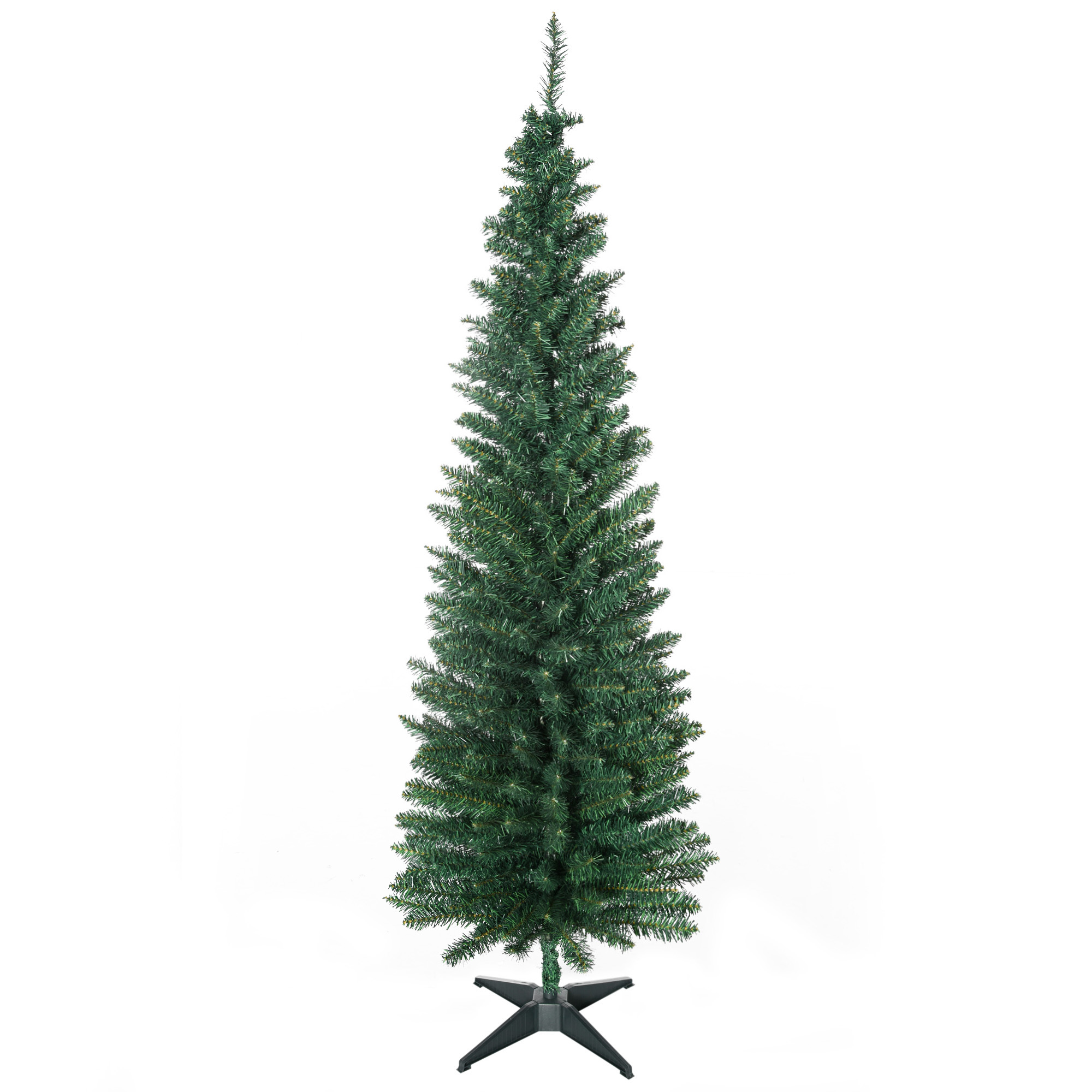 180 Cm Schlanker Künstlicher Weihnachtsbaum Mit Realistischen, Hohen Und Schmalen Zweigen, Mit Faltbarem Fuß, Grün