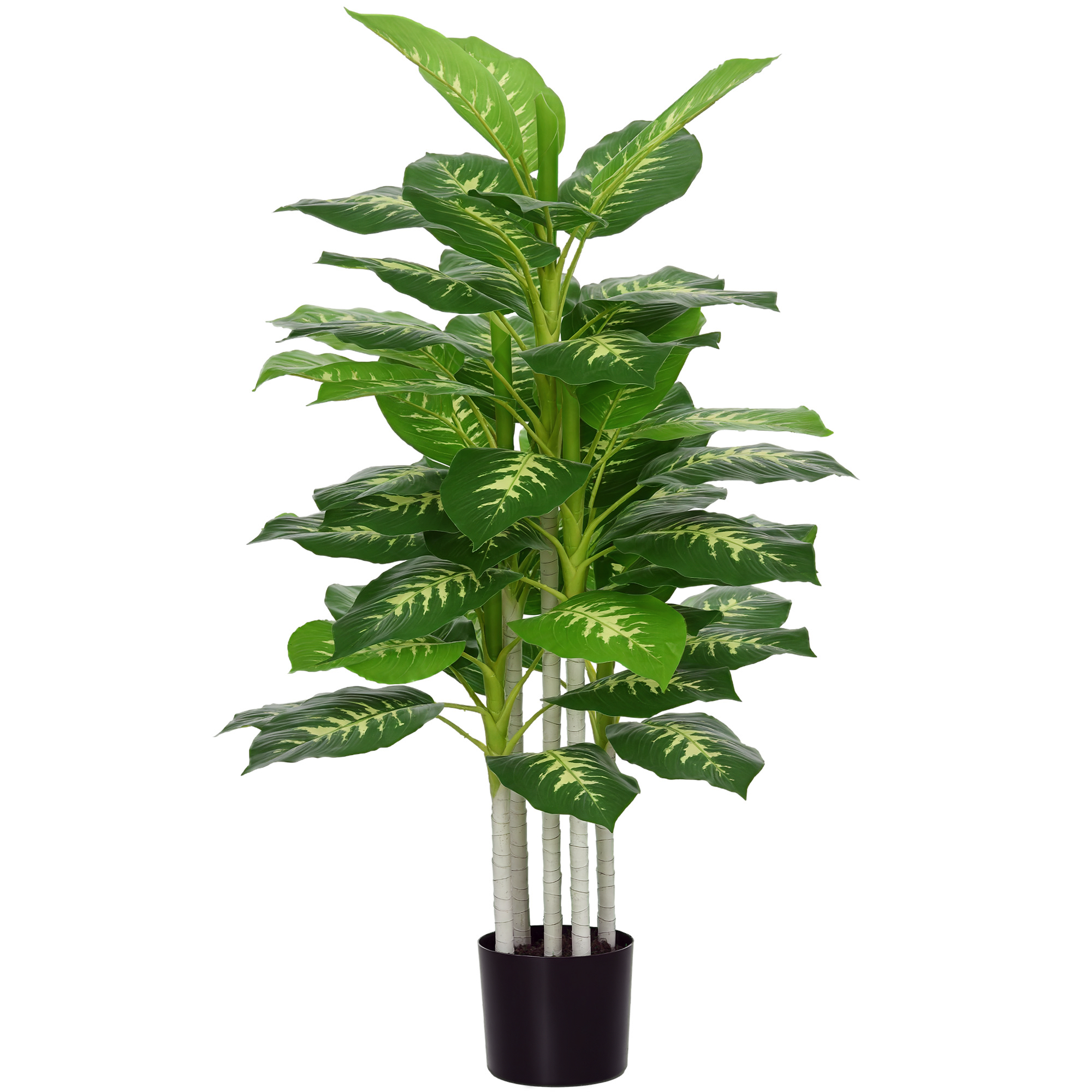 Dekorative Künstliche Pflanze, 120 Cm Hoch, Mit Schwarzem Topf, Für Den Innen- Und Außenbereich