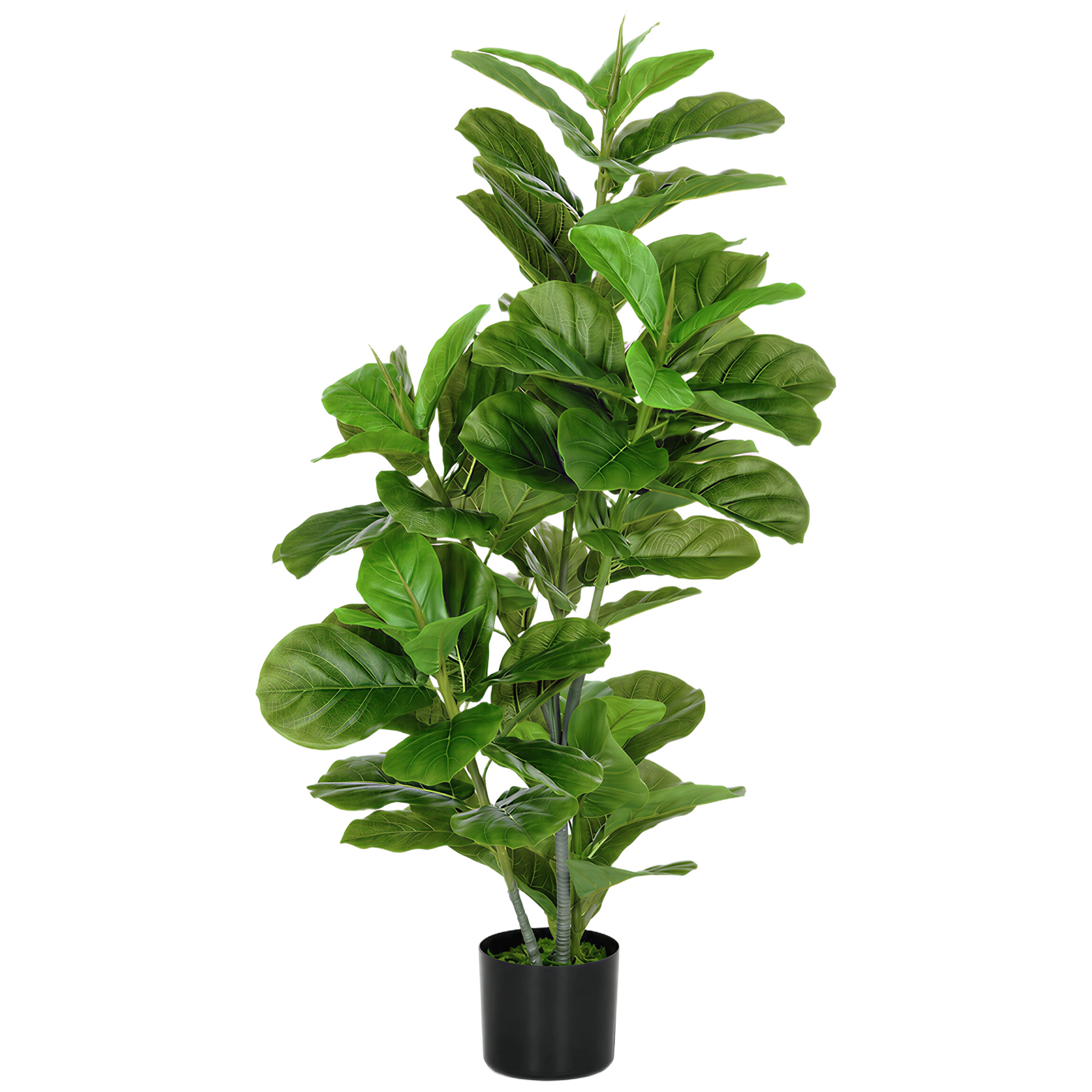 Künstlicher Ficus, 110 Cm Hoch, 90 Blätter Und Topf Fürs Wohnzimmer
