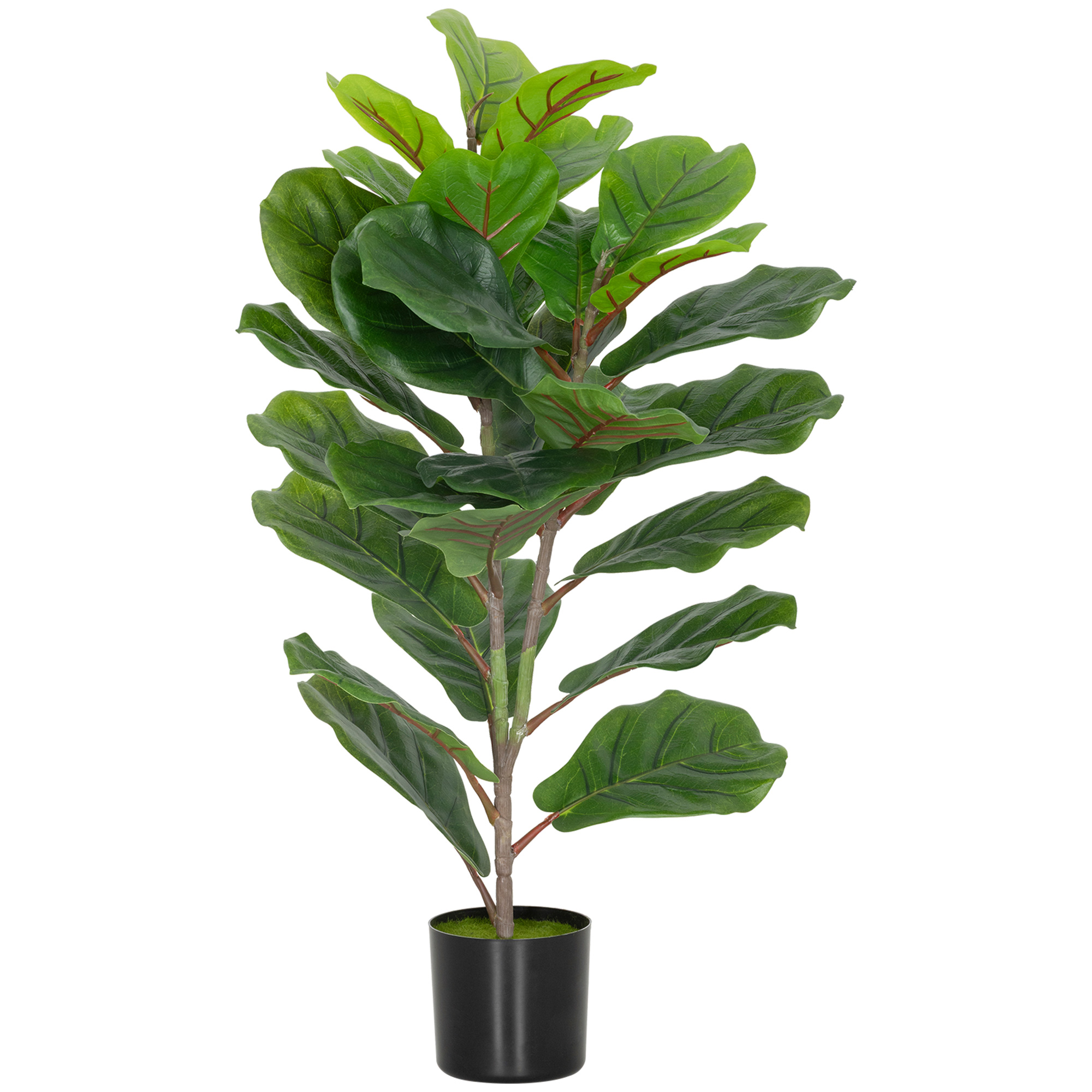 Künstlicher Geigenfeigenbaum (ficus Lyrata) Für Den Innenbereich, 80 Cm Hoch, Mit Topf, Dekoration Für Zuhause Und Büro, Grün