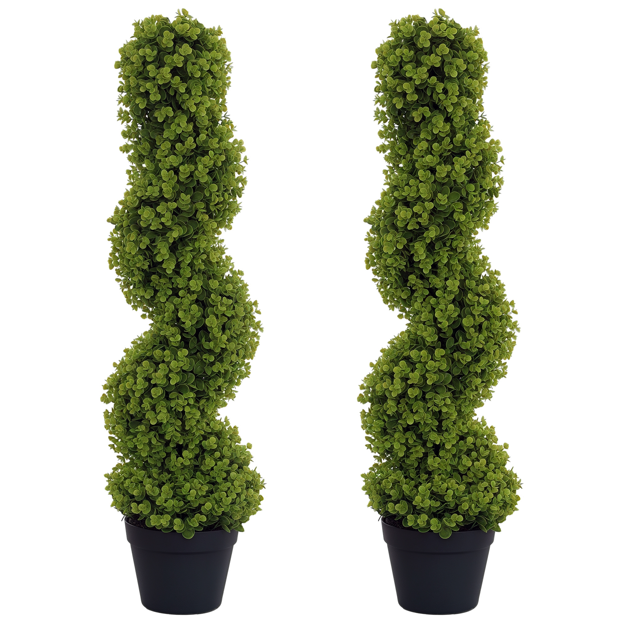 Set Mit 2 Künstlichen Deko-topfpflanzen, Für Drinnen Und Draußen, 90 Cm, Grün