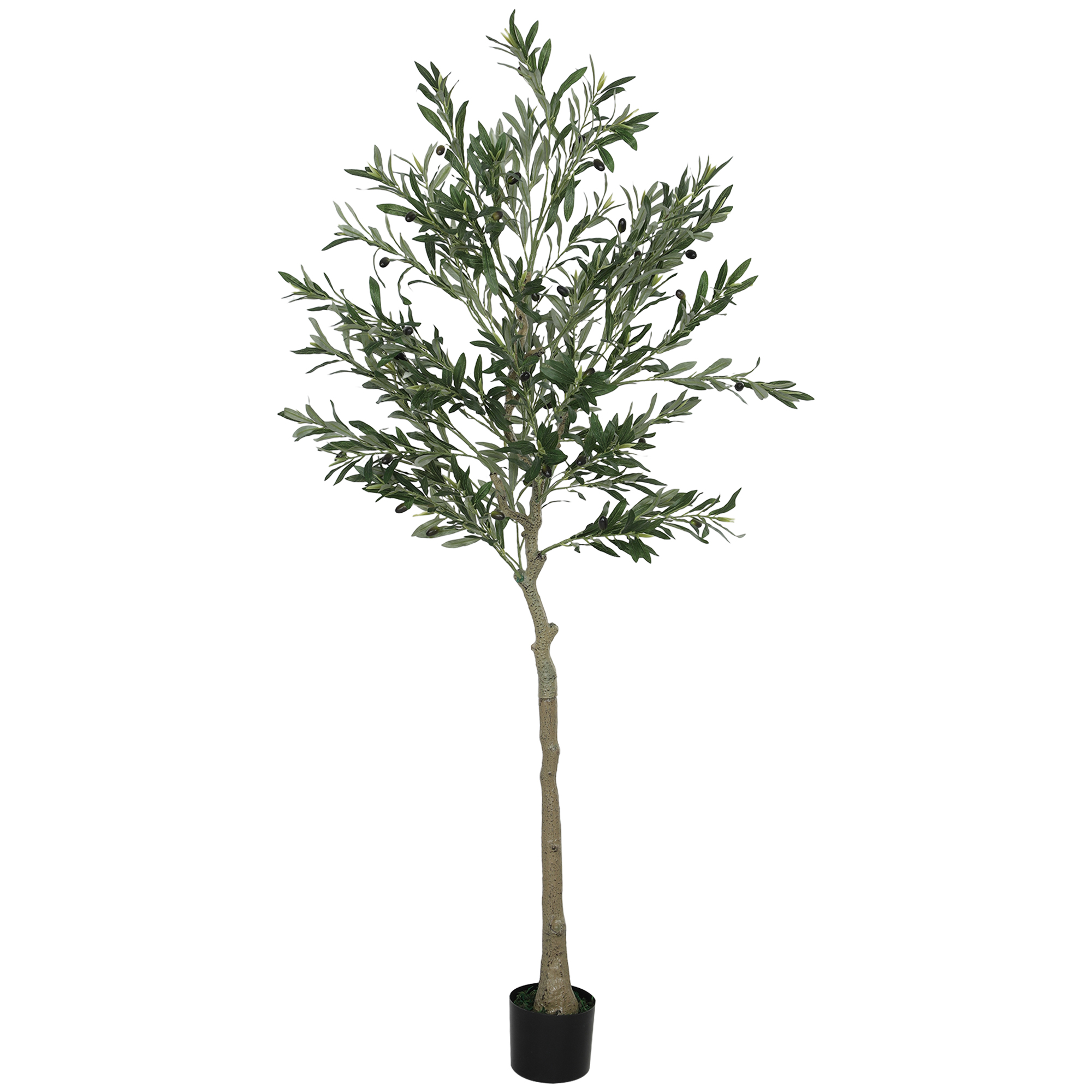 Künstliche Pflanze, Künstlicher Olivenbaum, 180 Cm, 900 Blätter, 40 Oliven, Stabiler Blumentopf, Dekorative Pflanze, Grün
