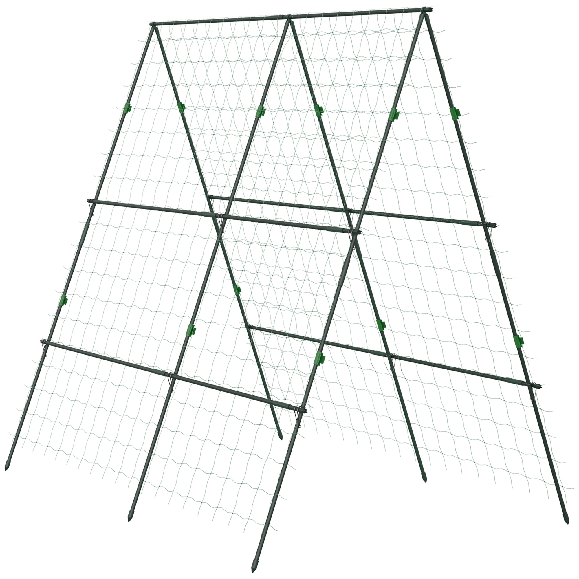 Rankgitter Mit Schutznetz Für Pflanzen, Höhen- Und Breitenverstellbar, Aus Stahl, Grün, 1,8 X 1 X 1,8 M