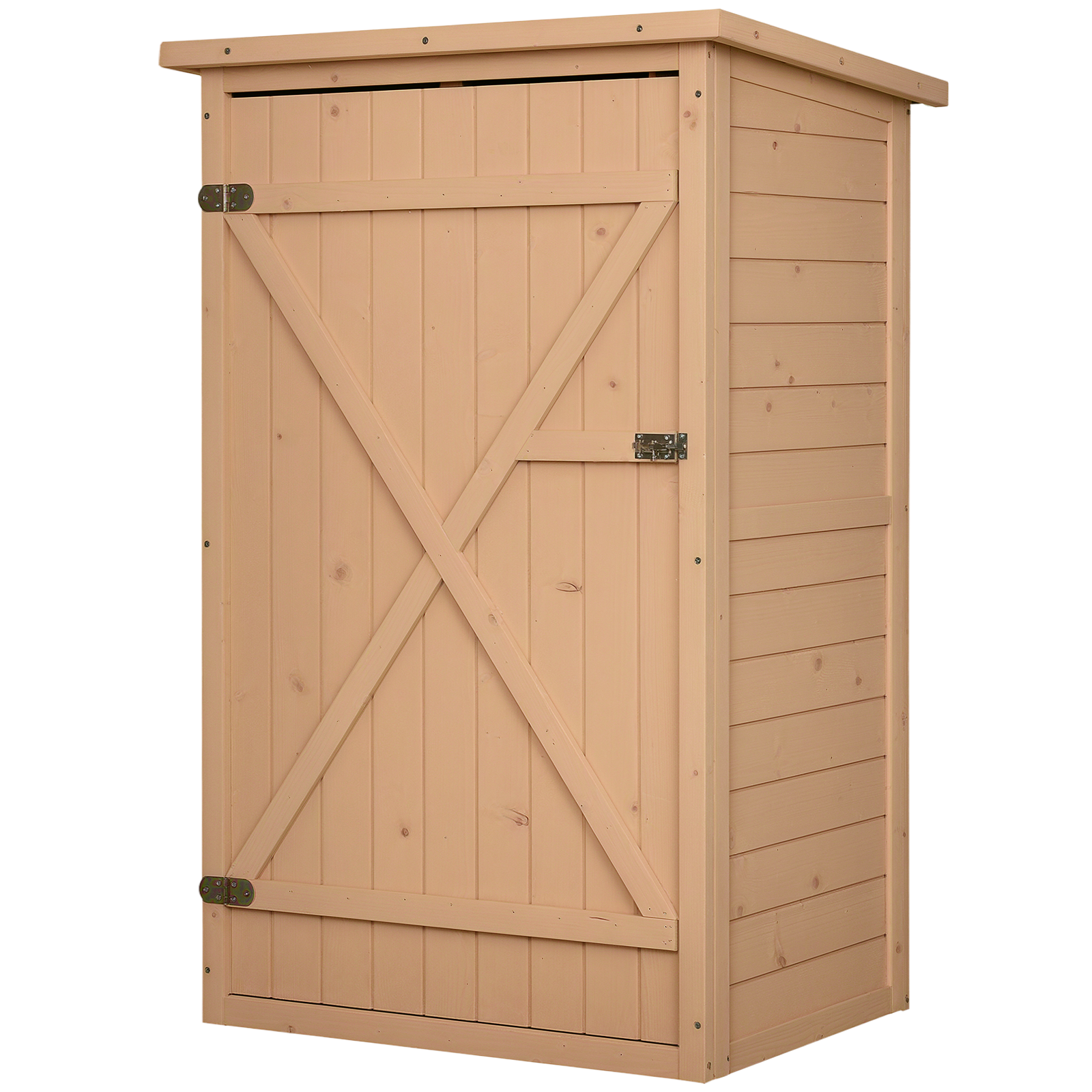Gartenhaus, Geräteschuppen, Gartenhäuschen Mit Tür, 75 X 56 X 115 Cm, Tannenholz, Hellbraun
