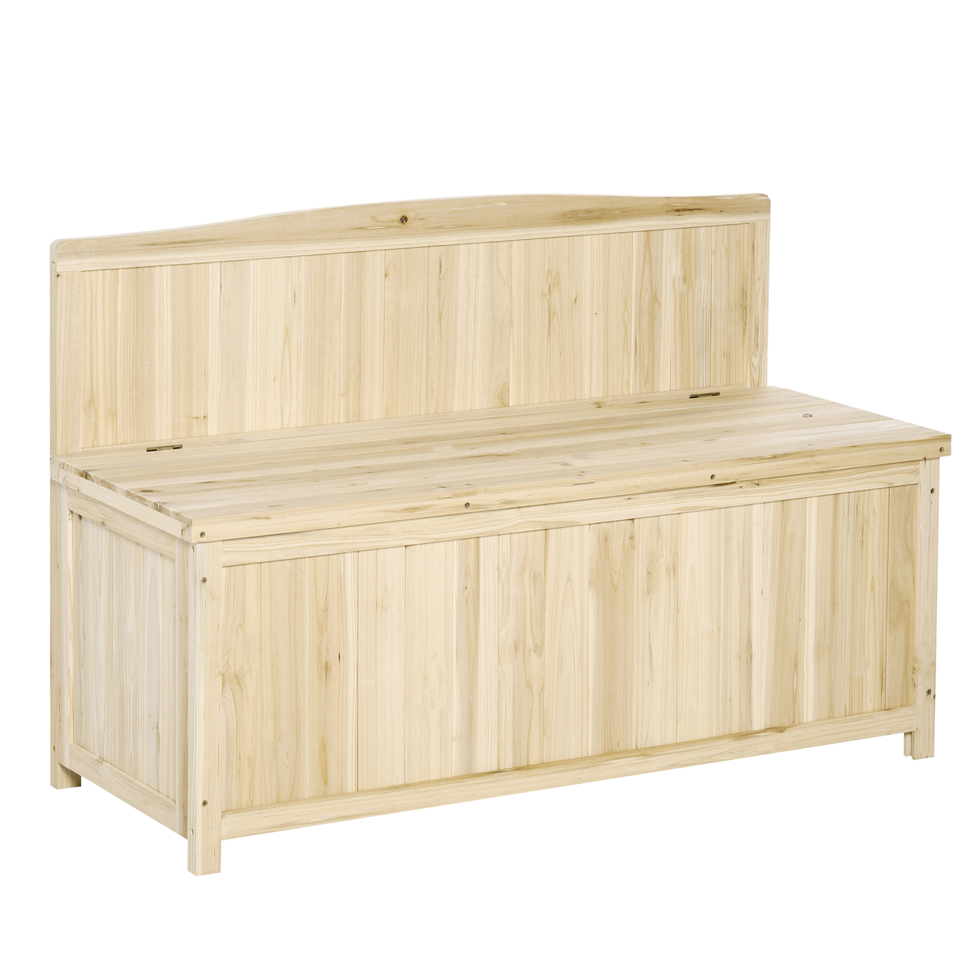 Gartenbank Mit Rückenlehne Aus Naturbelassenem Tannenholz, 115 X 45 X 75 Cm