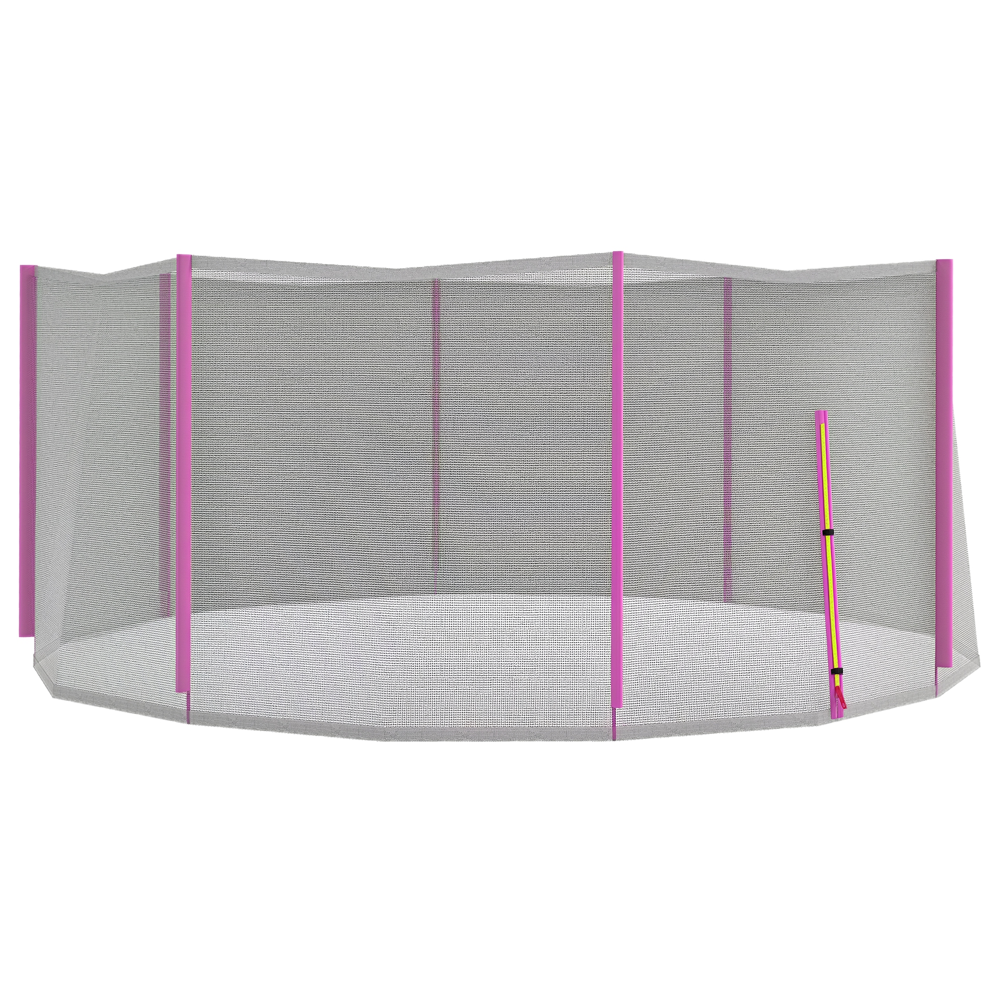 Sicherheitsnetz Für 8-stangen-trampolin Mit Reißverschluss-eingang, Pe, Ø 366 X 180 Cm, Schwarz Und Pink