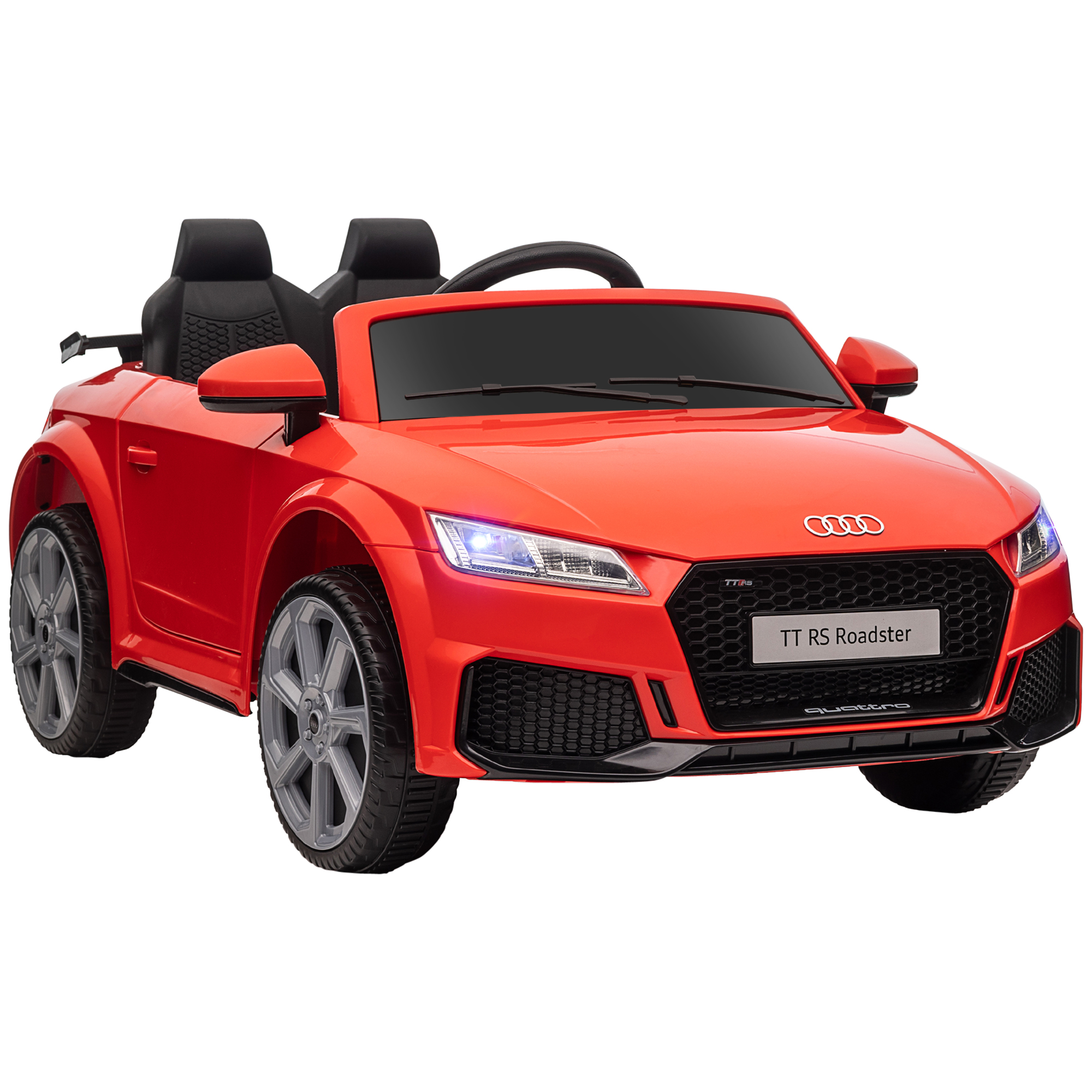 Elektrisches Kinderauto, 12 V, Mit 2,4-ghz-fernbedienung, 2 Motoren, Hupe, Led-scheinwerfern, Musik, Usb-/mp3-anschluss, Rückwärtsgang, Für Kinder Von 3 Bis 5 Jahren, Rot