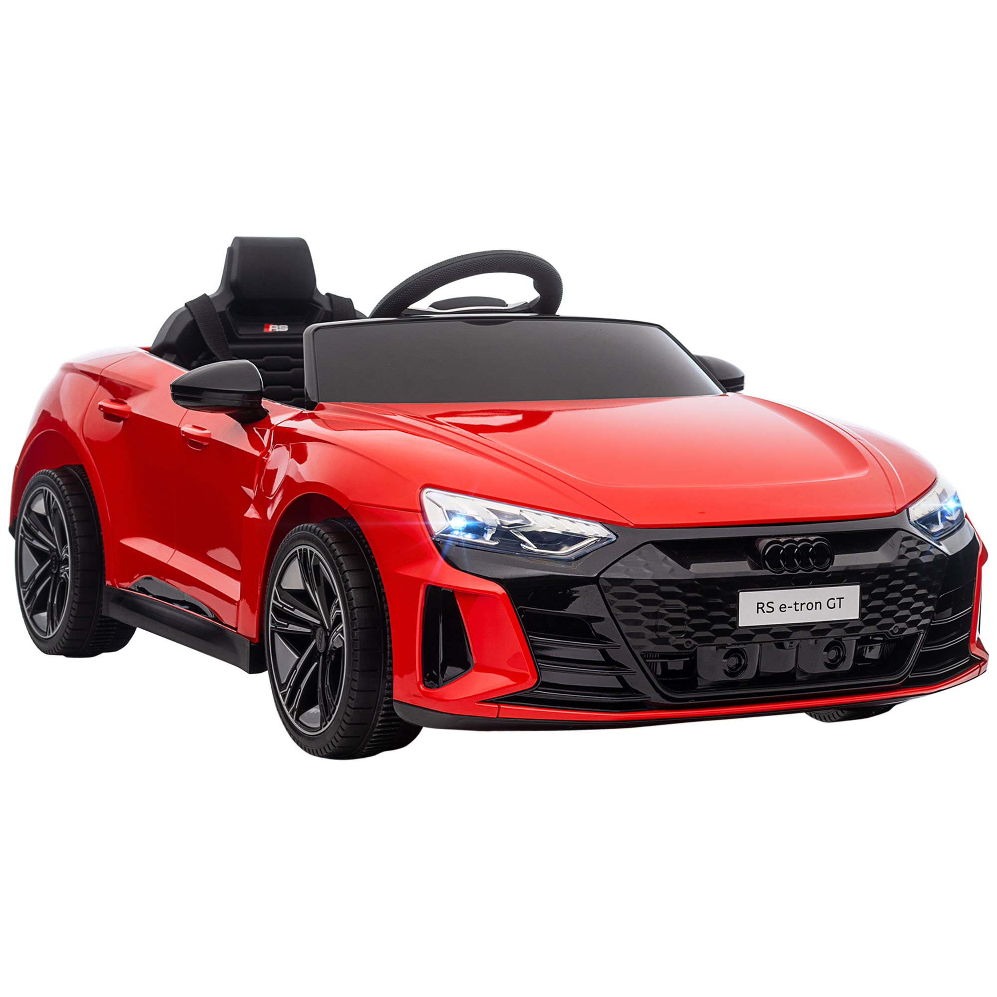 Elektrisches Kinderauto, Offiziell Von Audi Lizenziert, Mit Sicherheitsgurt, Fernbedienung Und Scheinwerfern, Rot Und Schwarz, 103 X 58 X 41 Cm