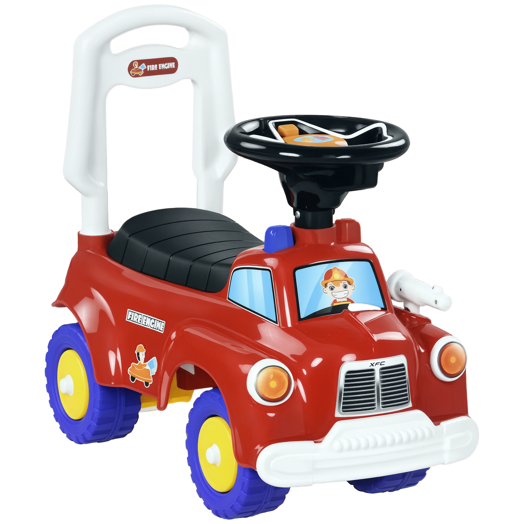 Elektrisches Kinderauto Für Kinder Von 18 Bis 36 Monaten Mit 3 Lichtern, Musik, Lenkrad Und Staufach, 49 X 24 X 42 Cm, Rot