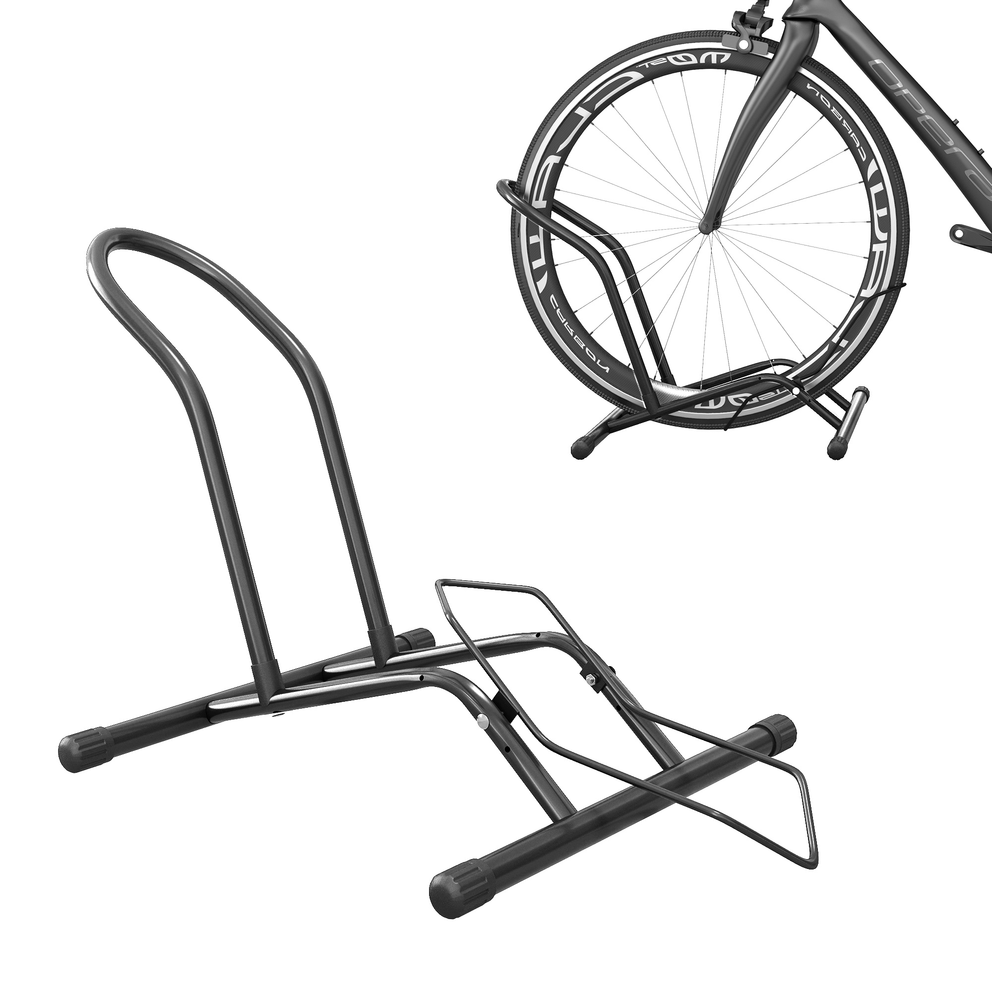 Fahrradständer Für Reifen 8,5 Cm, Aus Stahl, 59 X 41 X 38 Cm, Schwarz