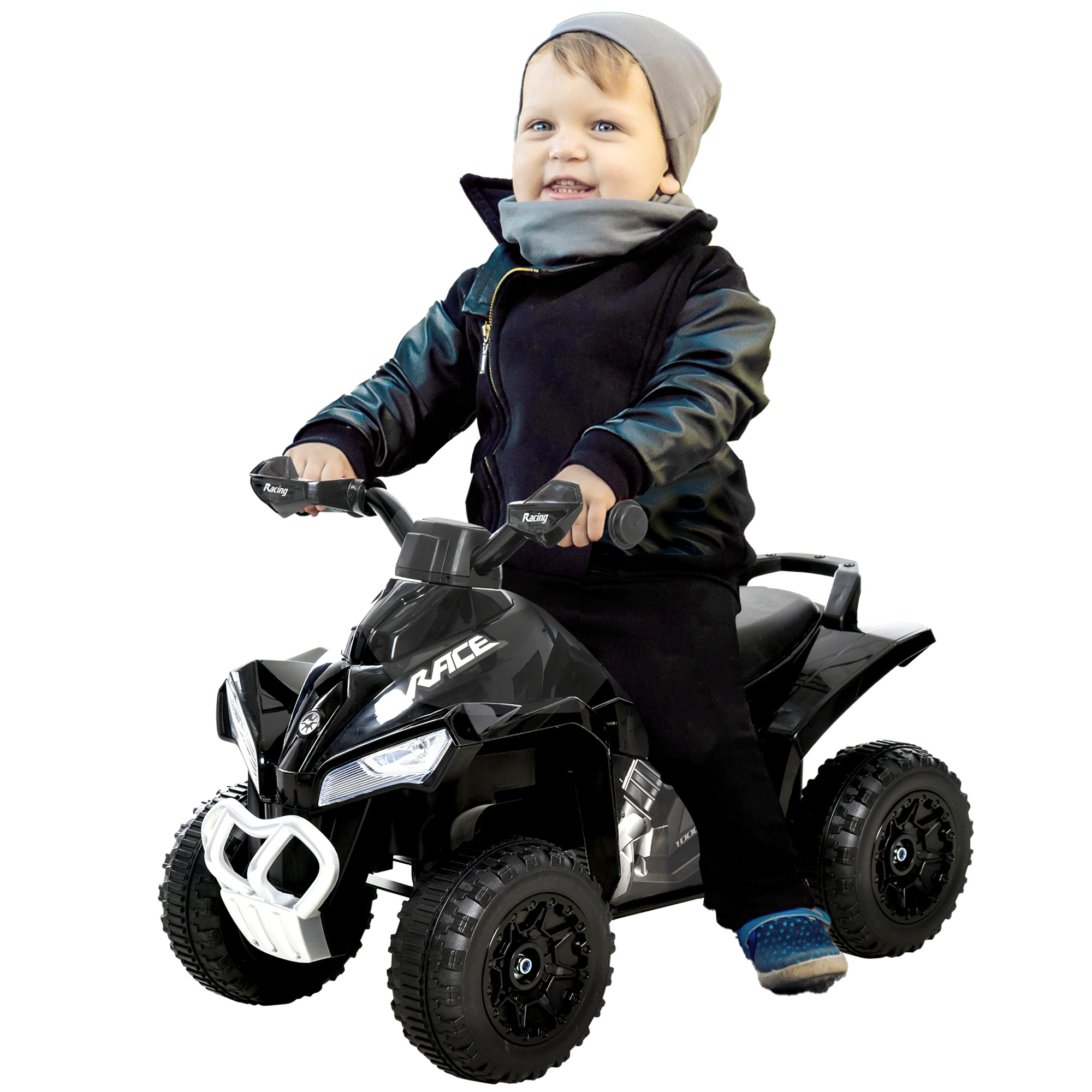 Elektrisches Quad Für Kinder Mit Licht, Sound Und Breitem Sitz, Für Kinder Ab 18 Monaten, 67,5 X 38 X 44 Cm, Schwarz