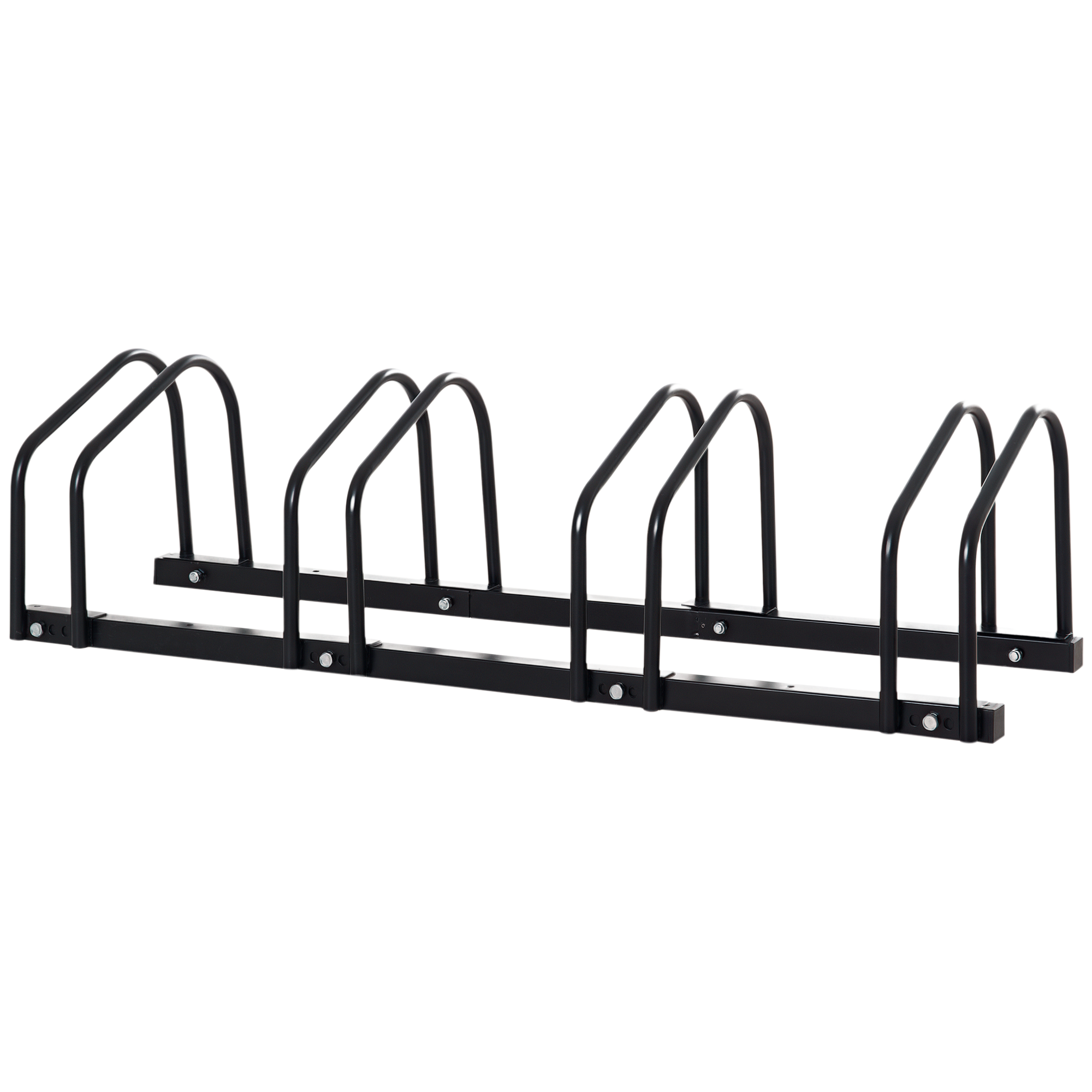 Fahrradständer Für 4 Fahrräder, Aus Stahl, Zur Aufbewahrung Von Fahrrädern Auf Dem Boden Oder An Der Wand, 110 X 33 X 27 Cm, Schwarz