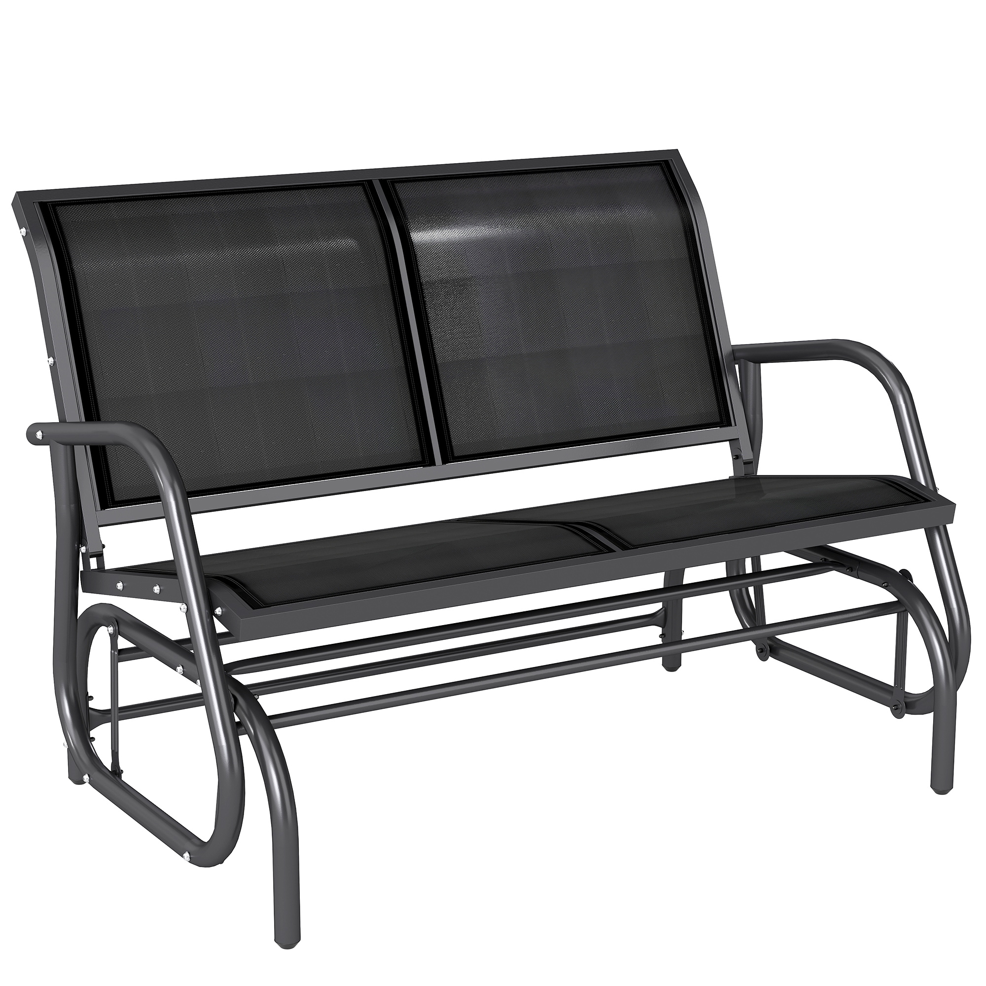 Schaukelbank/schaukelstuhl Für Garten Oder Terrasse, 2-sitzer, 120 X 70 X 85 Cm, Metall Und Textilene-gewebe