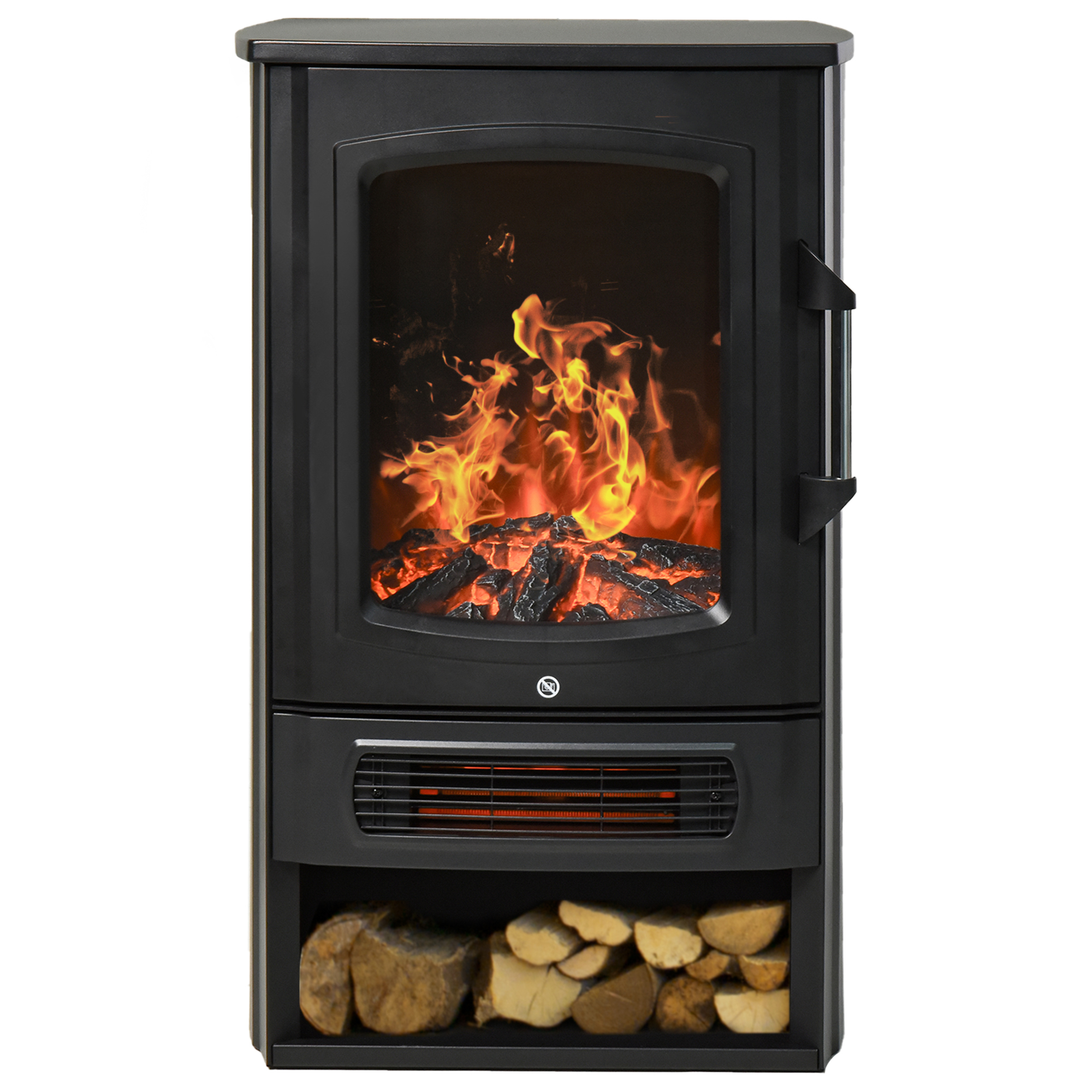 Elektrischer Kamin Mit Heizfunktion, Elektrischer Kamin Mit Led-flammeneffekt, Dekorativer Kamin (1000 W/2000 W) Mit Thermostat, Elektrischer Kaminofen, Schwarz