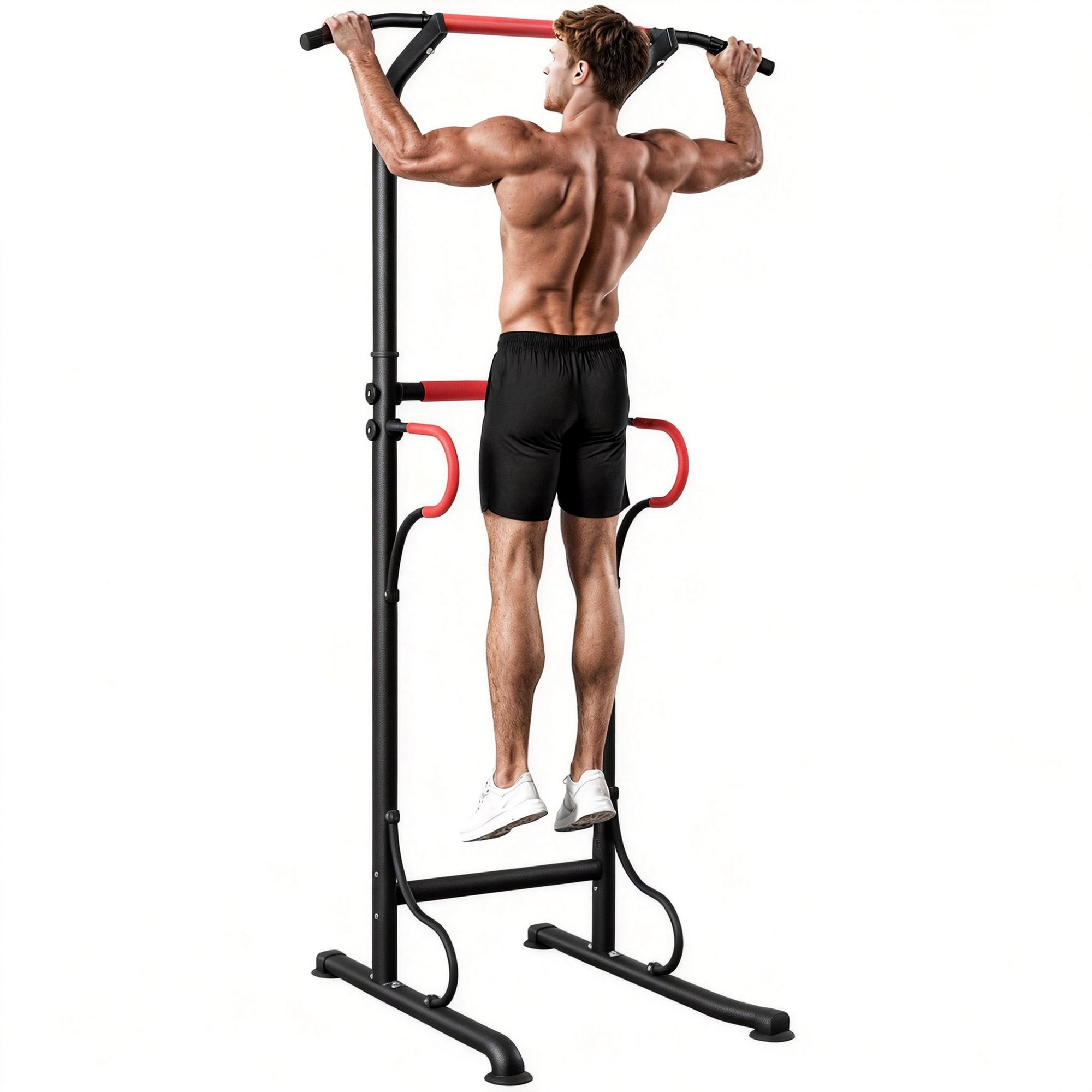 Höhenverstellbare Klimmzugstange, Robuste Dip-station Für Das Heim-fitnessstudio, Schwarz