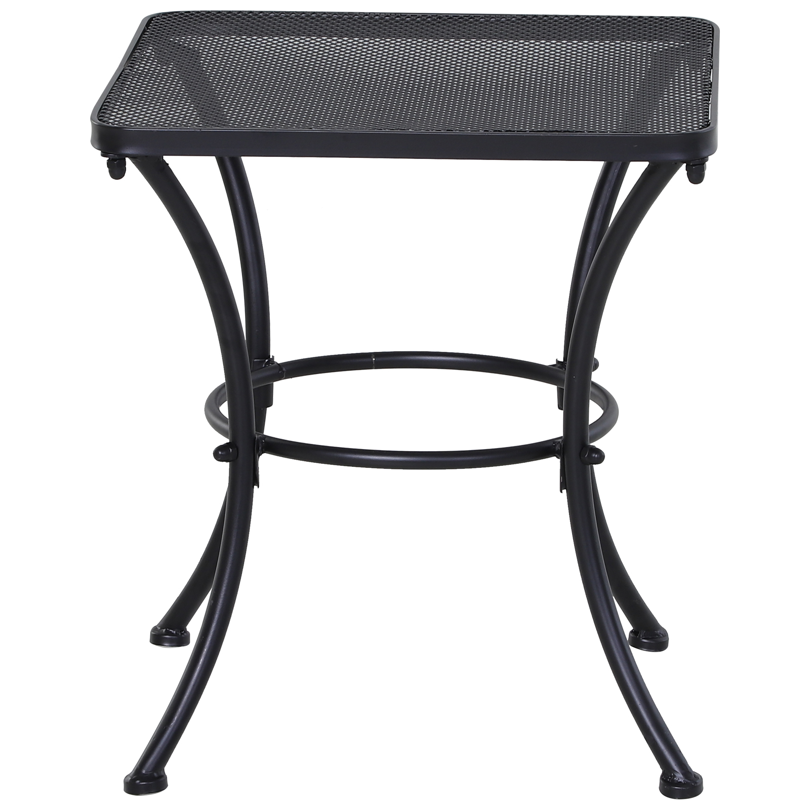 Quadratischer Beistelltisch, Gartentisch Mit Metallgestell Für Terrasse, Balkon Oder Patio, Max. Belastbarkeit 30 Kg, 45 X 45 X 50 Cm, Schwarz