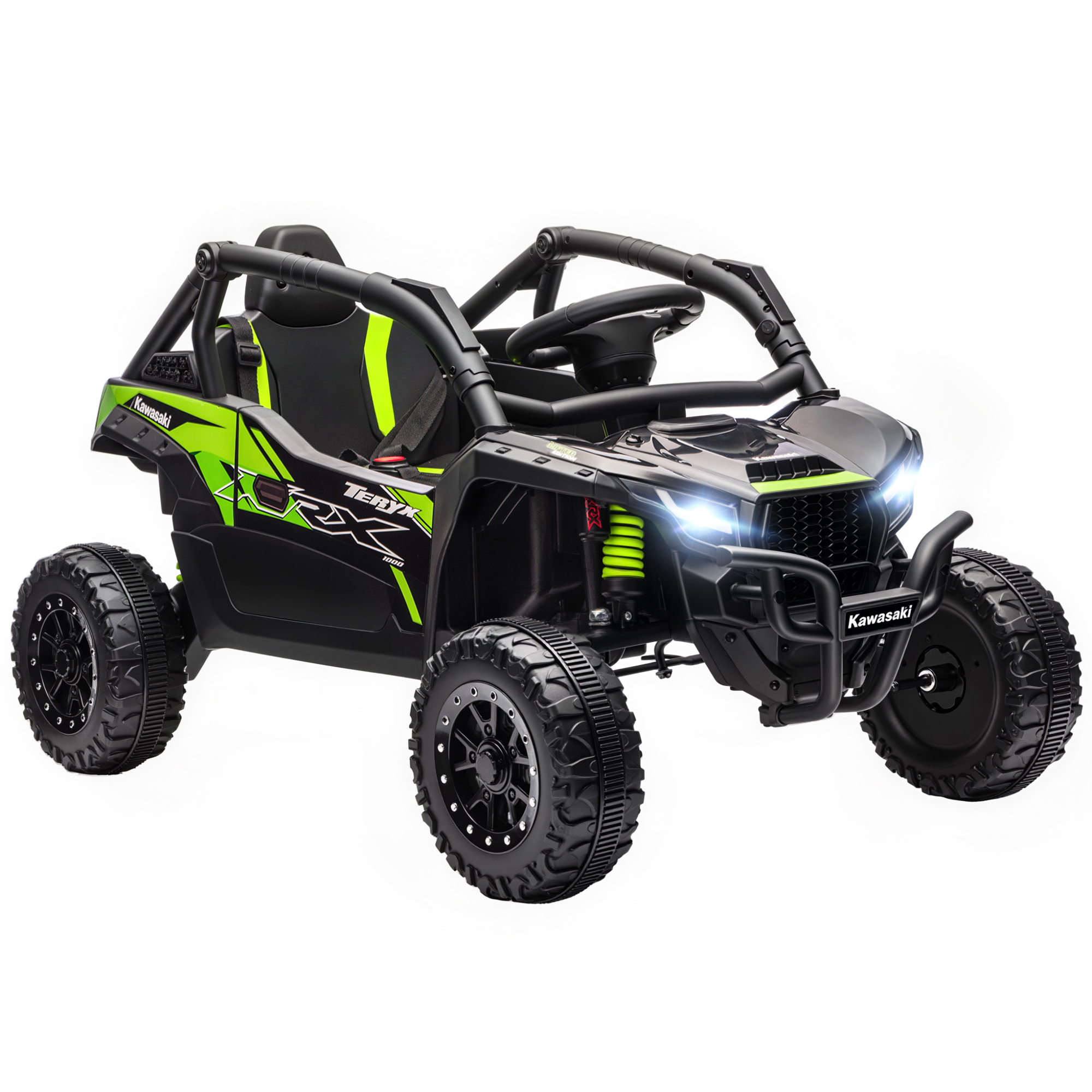 Elektroauto Für Kinder Im Alter Von 3 Bis 5 Jahren, 12 V, Kawasaki-geprüft, Doppelmotor, Fernbedienung Und Musik, Schwarz.