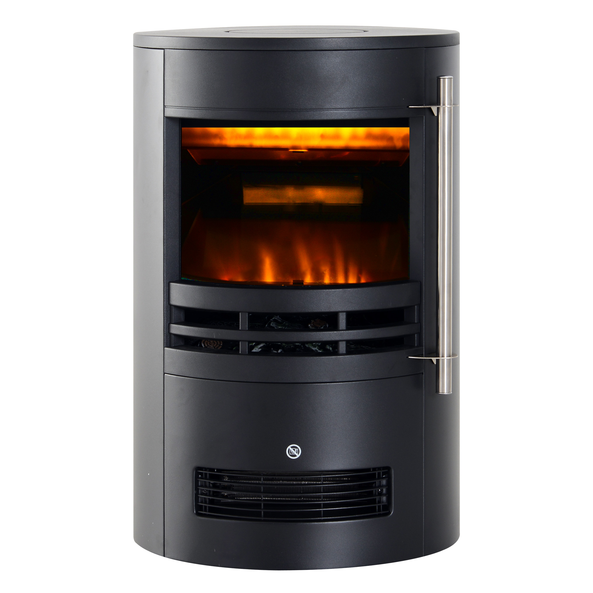Elektrischer Kaminofen (900 W/2000 W) Mit Flammeneffekt, Einstellbarer Temperatur Und Überhitzungsschutz, 41 X 41 X 64,5 Cm, Schwarz