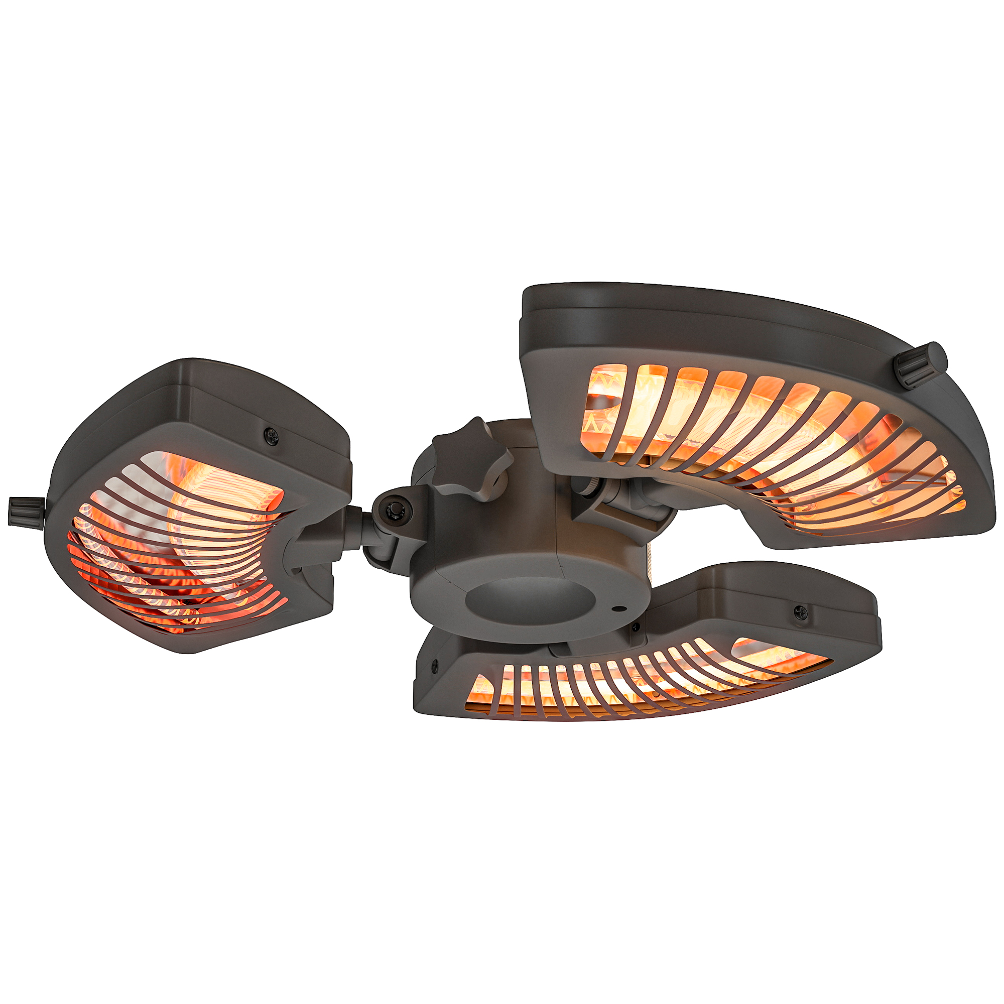 Elektrischer 2400-w-terrassenheizstrahler Mit 3 Heizstufen Und Kippschutz Für Sonnenschirme (ø 55 X 8 Cm), Schwarz
