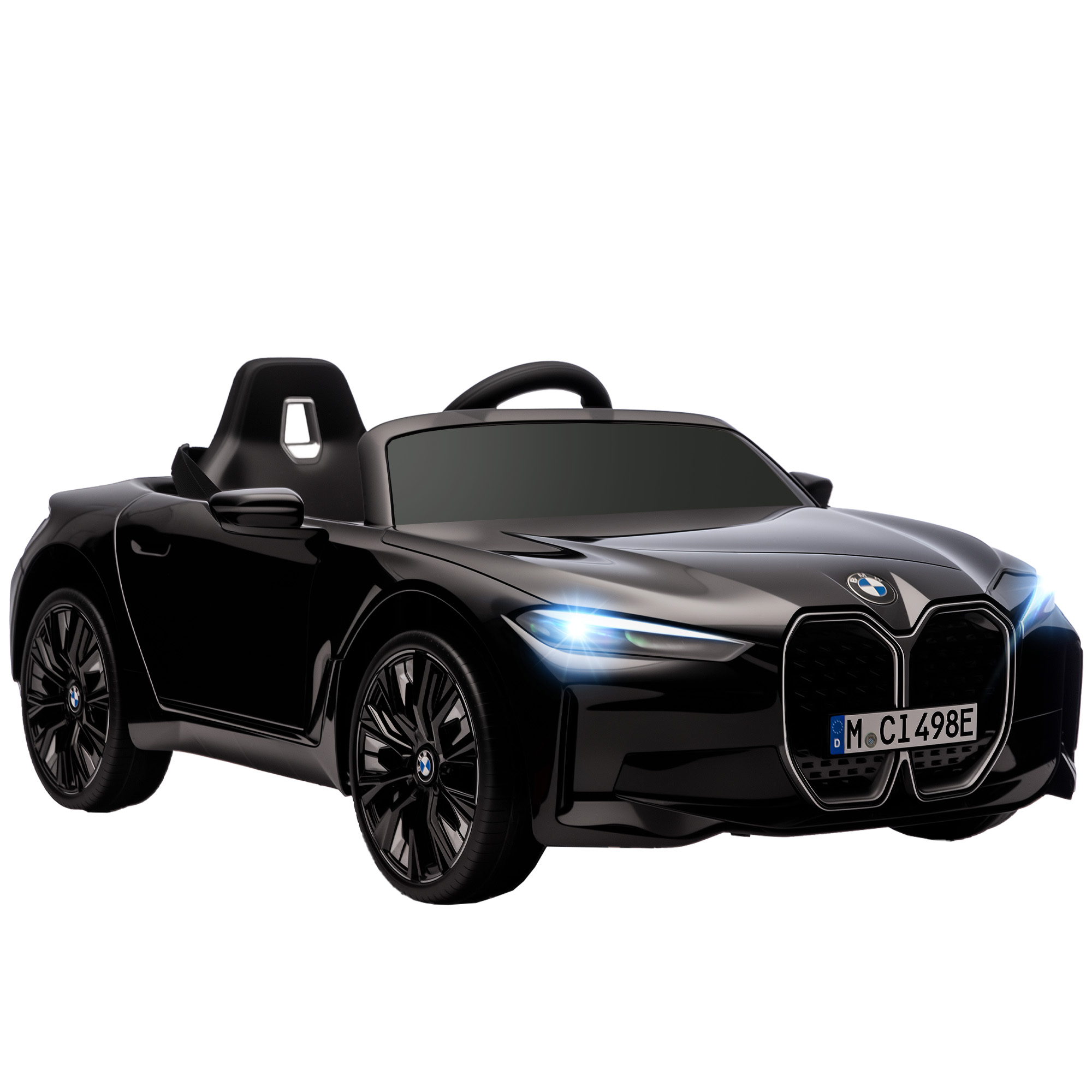 Kinderauto, Akku, 3–5 Km/h, Mit Fernbedienung, Multimedia-player, Schwarz