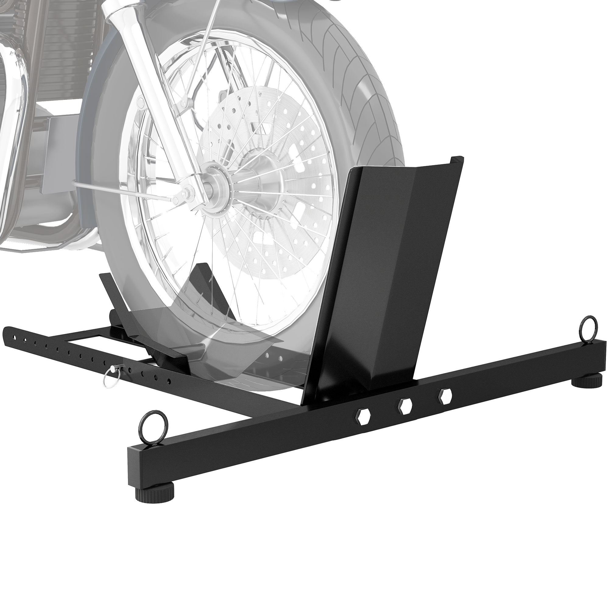 Motorrad-radständer, 14-fach Verstellbar, Für Räder Von Ø 34 Bis 84 Cm, Schwarz