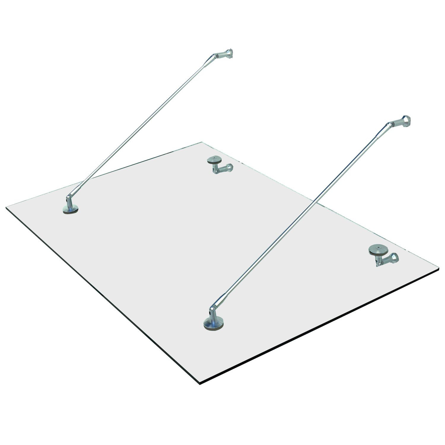 Glasvordach, Türvordach, Sicherheitsglas, Edelstahl 304, Klarglas, 150 X 90 Cm