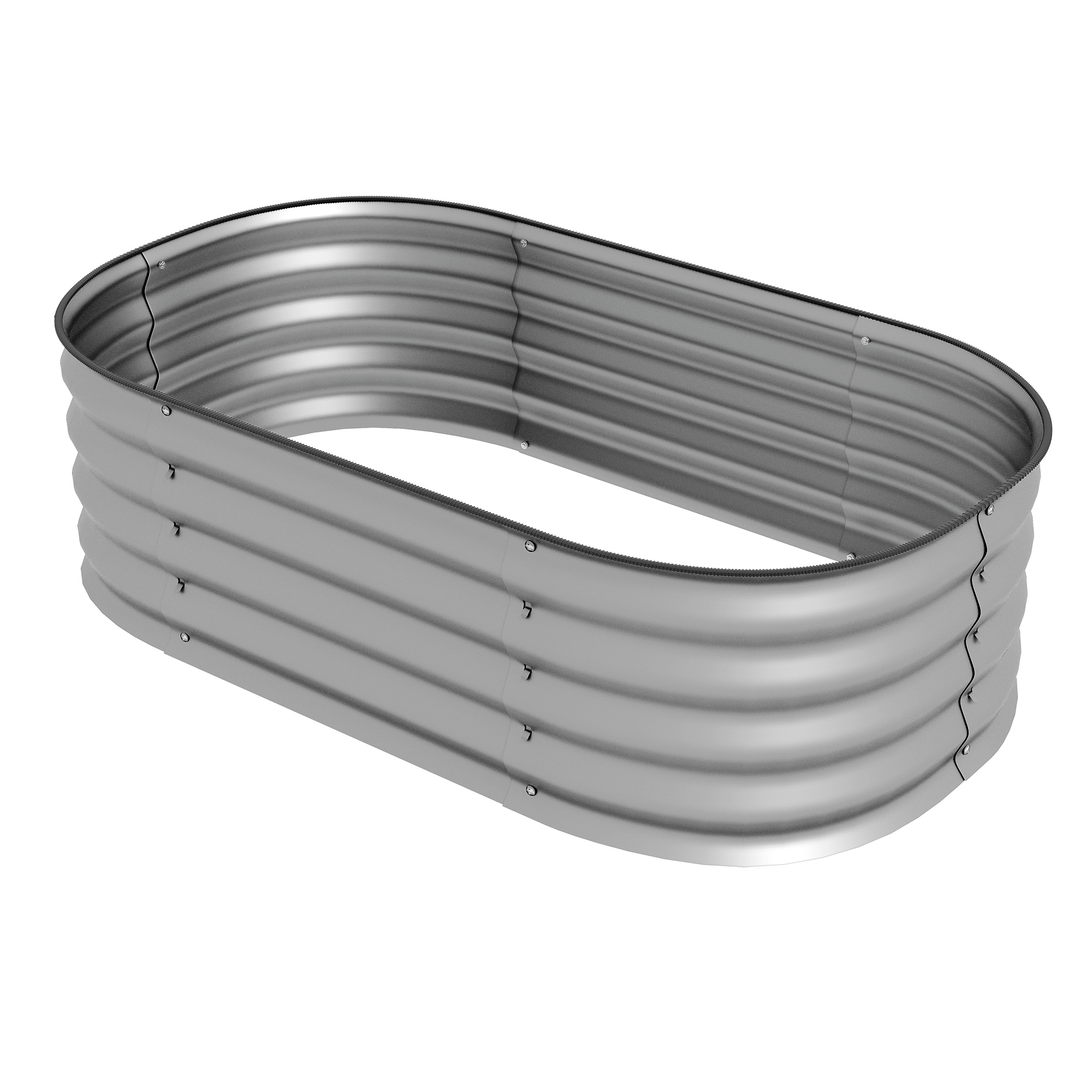 Modulares Hochbeet, Wetterfest, Offener Boden, 105 X 62 X 30 Cm, Silber