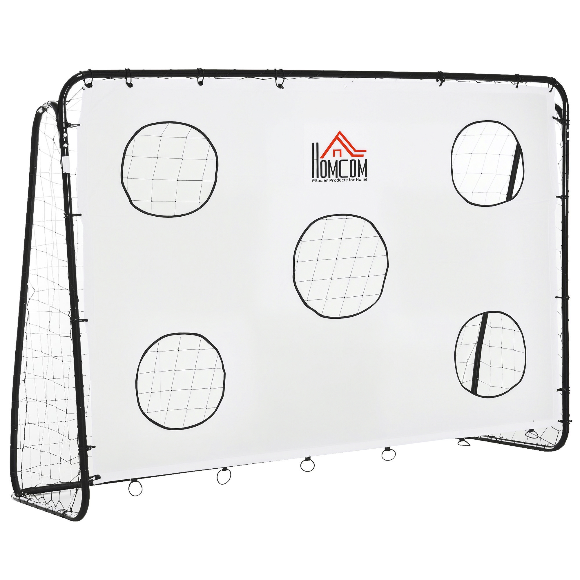 Kinderfußballtor Mit Präzisionszielscheibe Und Trainingsfläche Zum Üben Und Verbessern, 240 X 88 X 174 Cm, Weiß