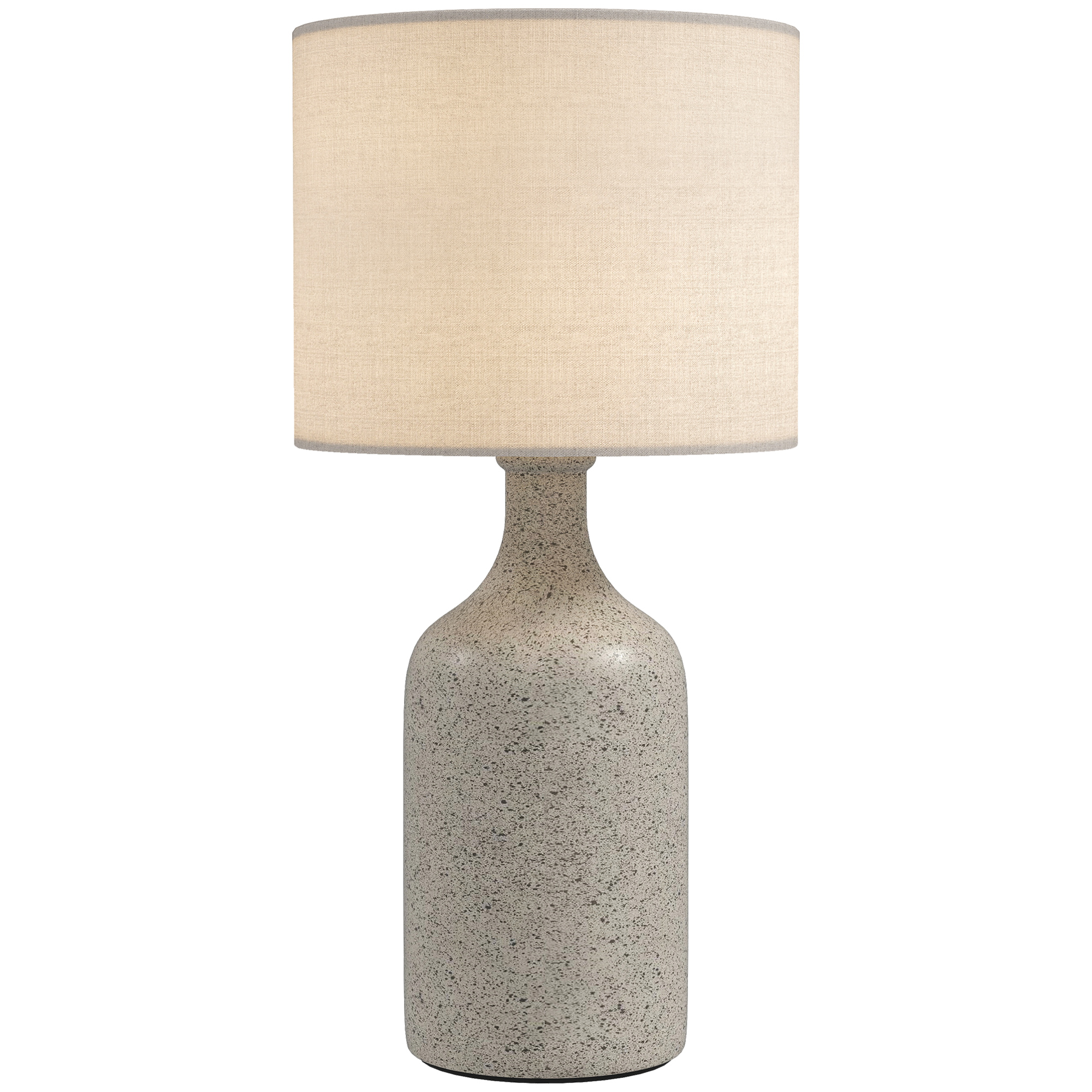 Tischleuchte Mit Keramikfuß Und Leinenschirm, Retro-nachttischlampe Mit E27-fassung, Weiß Und Sand